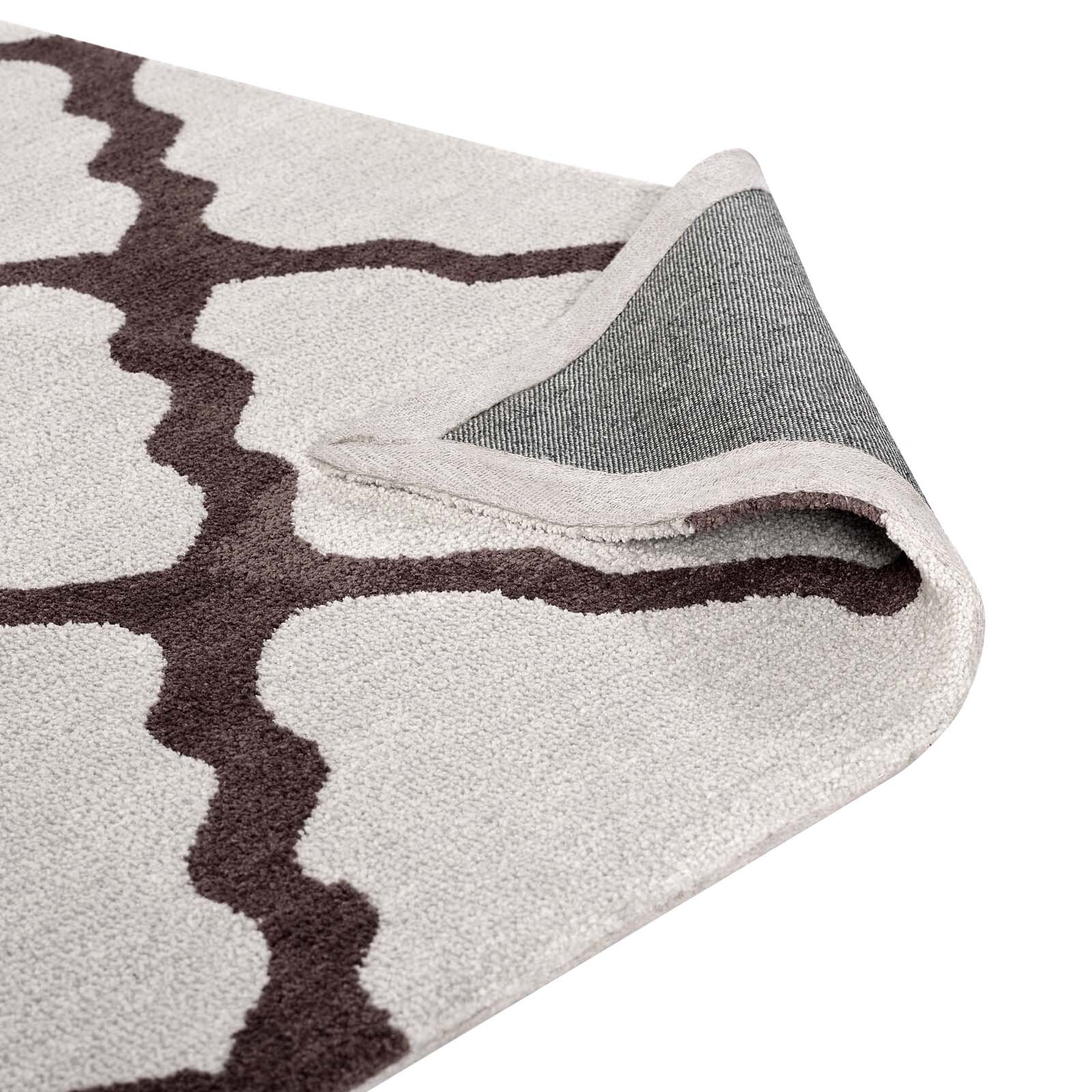 Modway Marja Moroccan Trellis 8×10 Area Rug in Brown and Gray