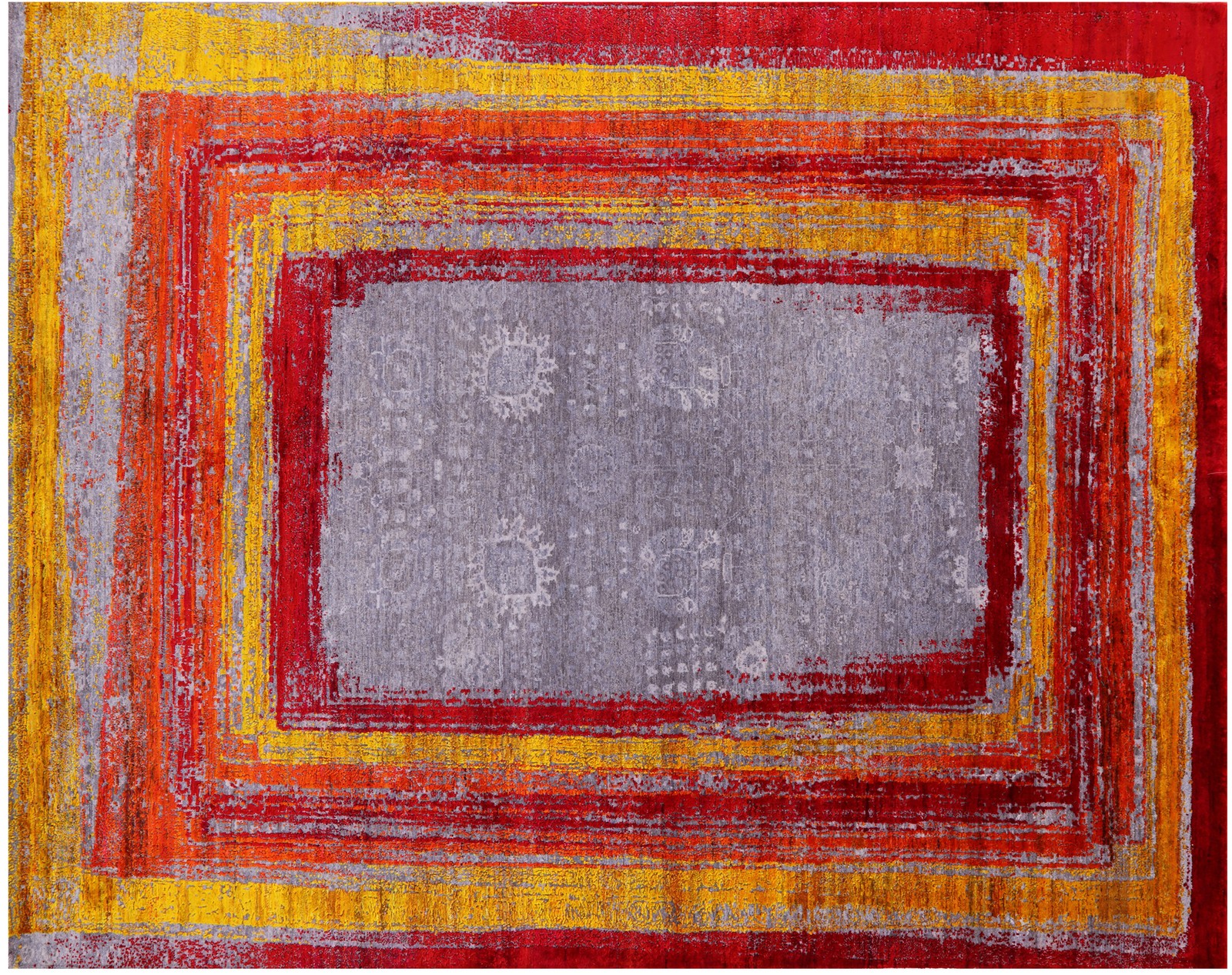 8′ 1″ X 10′ 0″ Contemporary Hand Knotted Wool & Silk Rug – Q13083