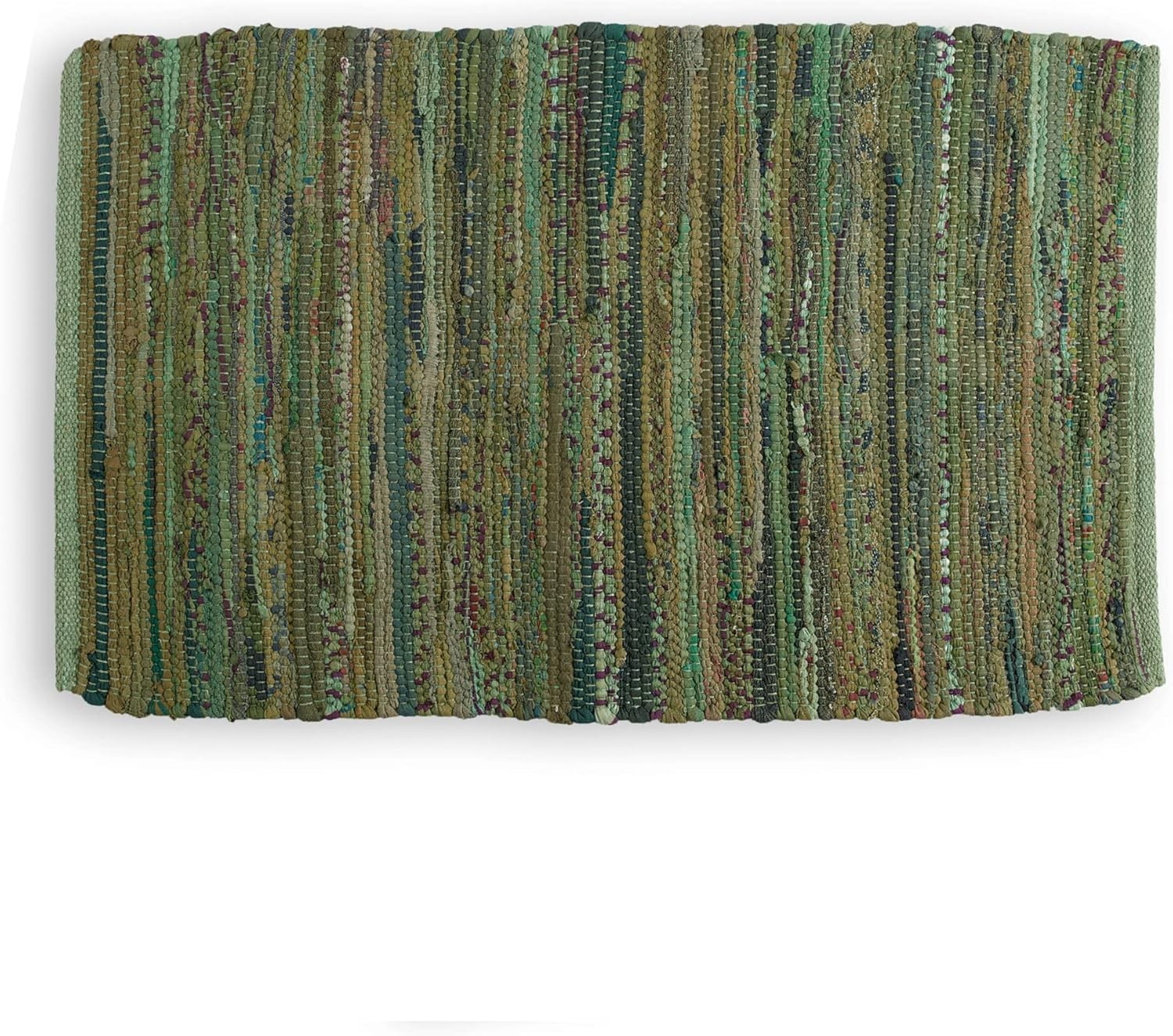 Multicolor Handwoven Area Rug 20×31.5 Olive Green