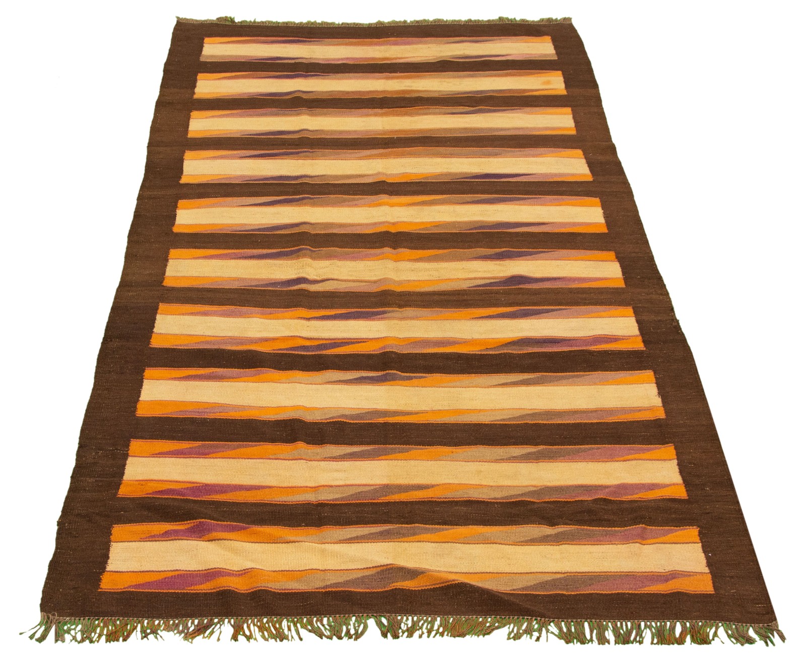 Vintage Hand Woven Area Rug 5’1″ x 10’4″ Traditional Wool Oriental Carpet
