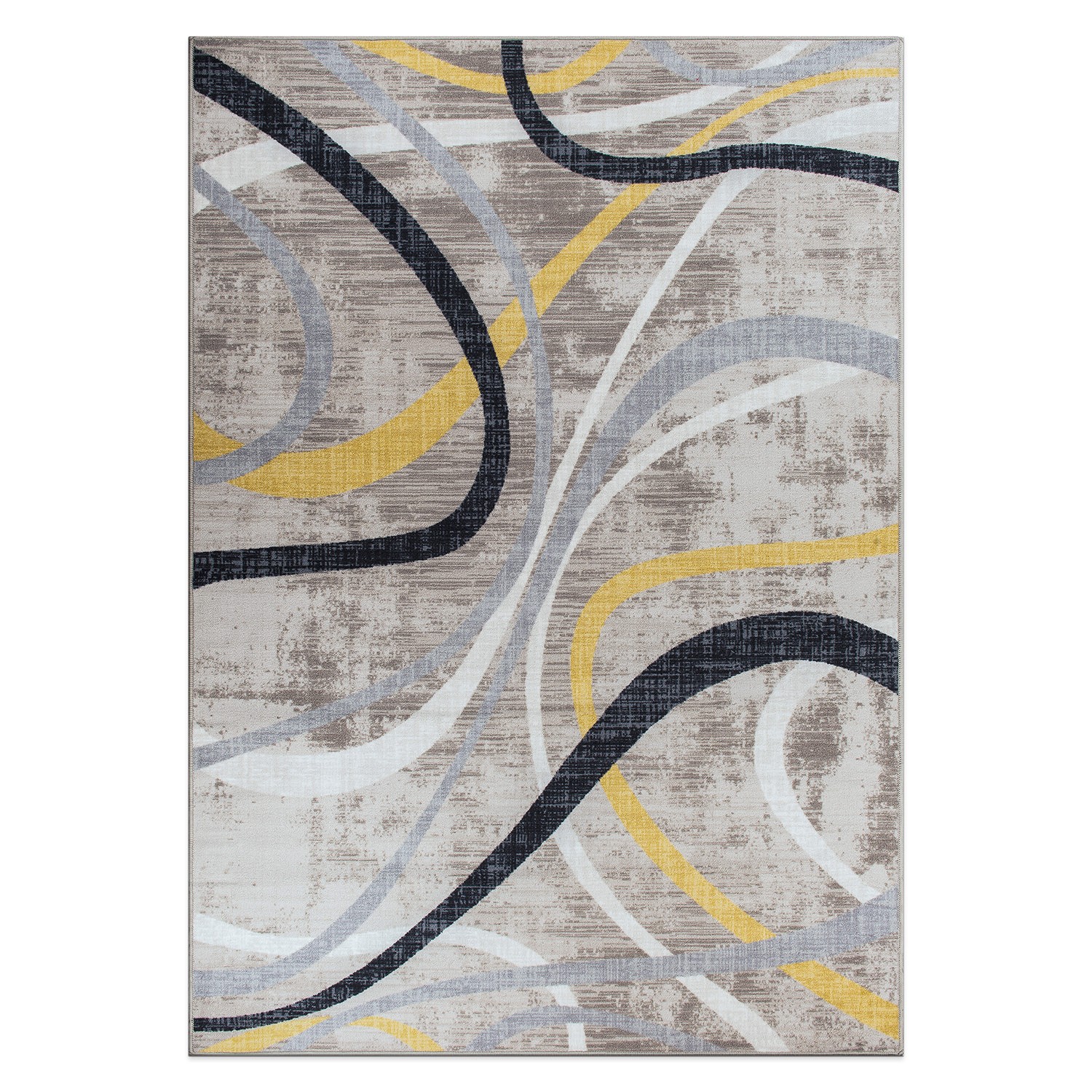 Rugshop Area Rug Contemporary Distressed Abstract Lines Non-Slip Bedroom Rugs