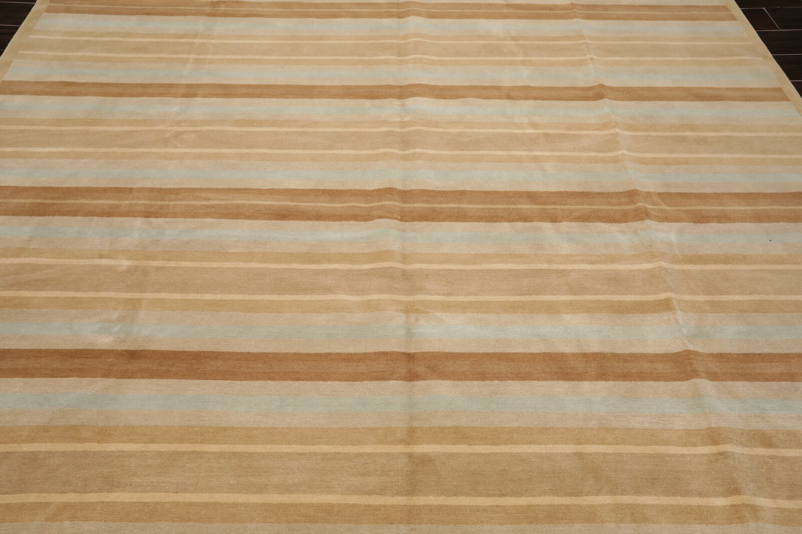 8’x 10′ Hand Knotted Tibetan 100% Wool Stripes 150 KPSI Modern Area Rug Tan