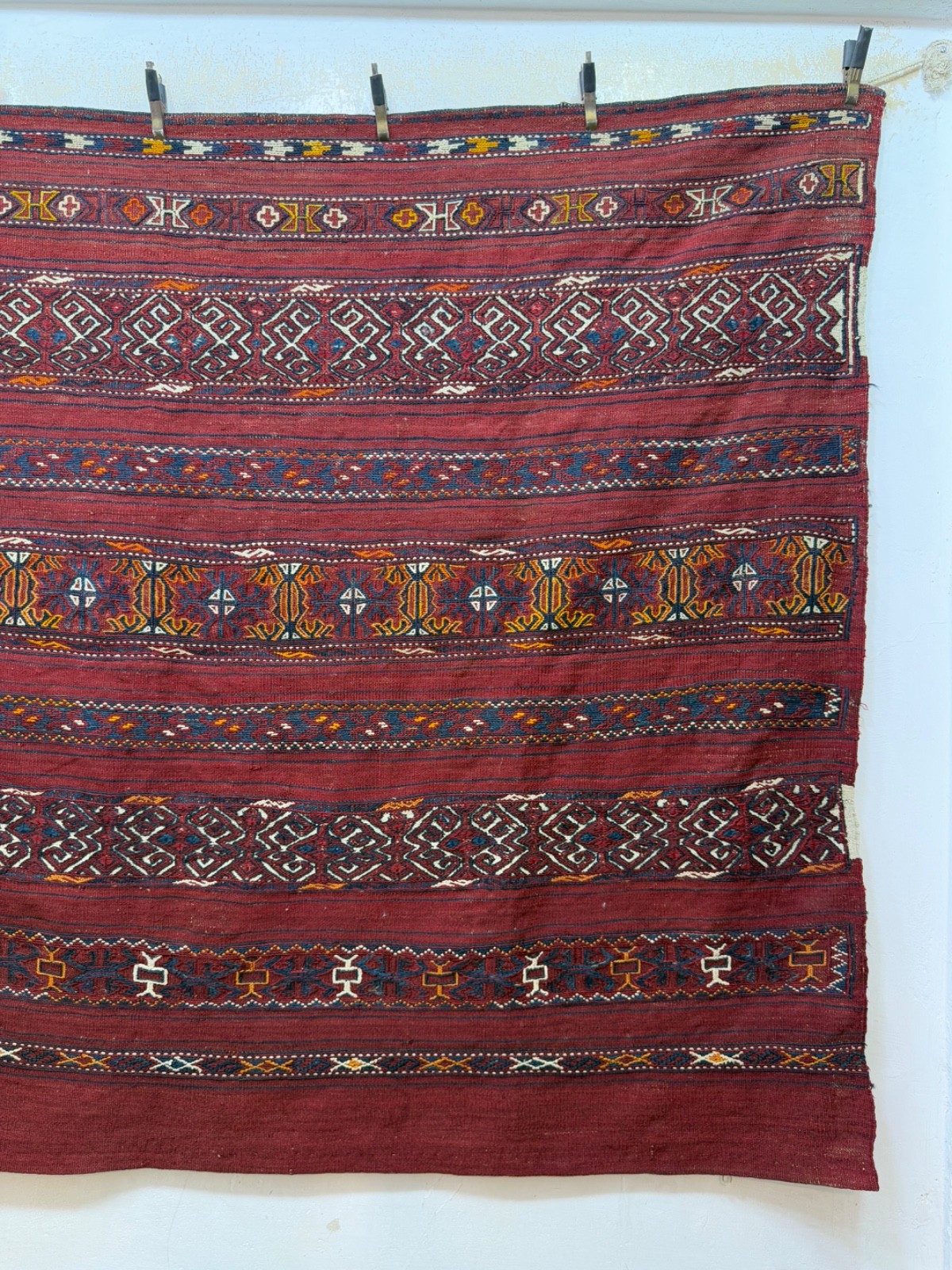 Vintage Fabulous Hand Woven Afghan Wool Weaving Kilim Rug Floor Area 126×164 Cm