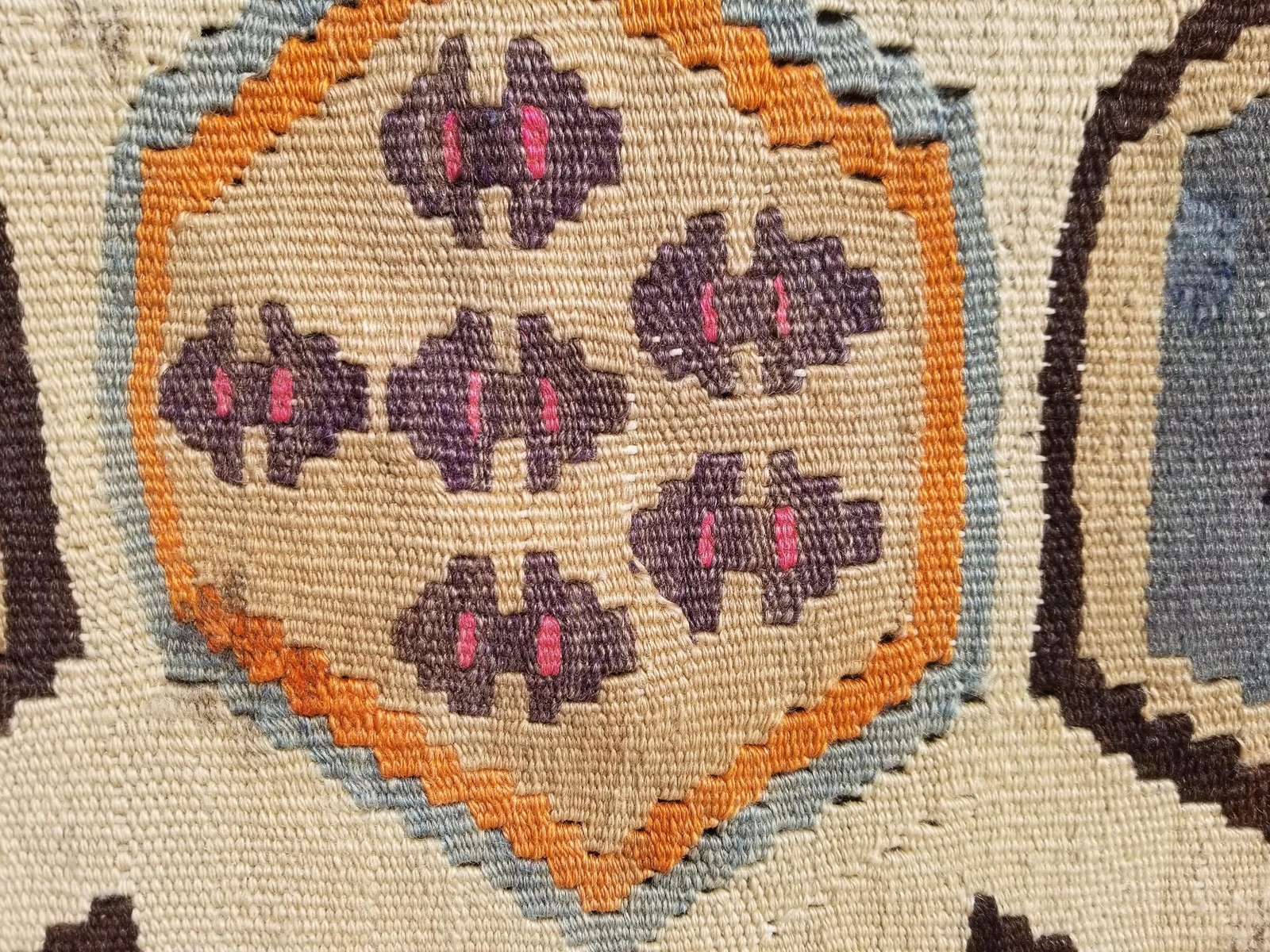 Vintage Traditional Handwoven Turkish Wool Multicolor Kilim Rug 56×36 inches