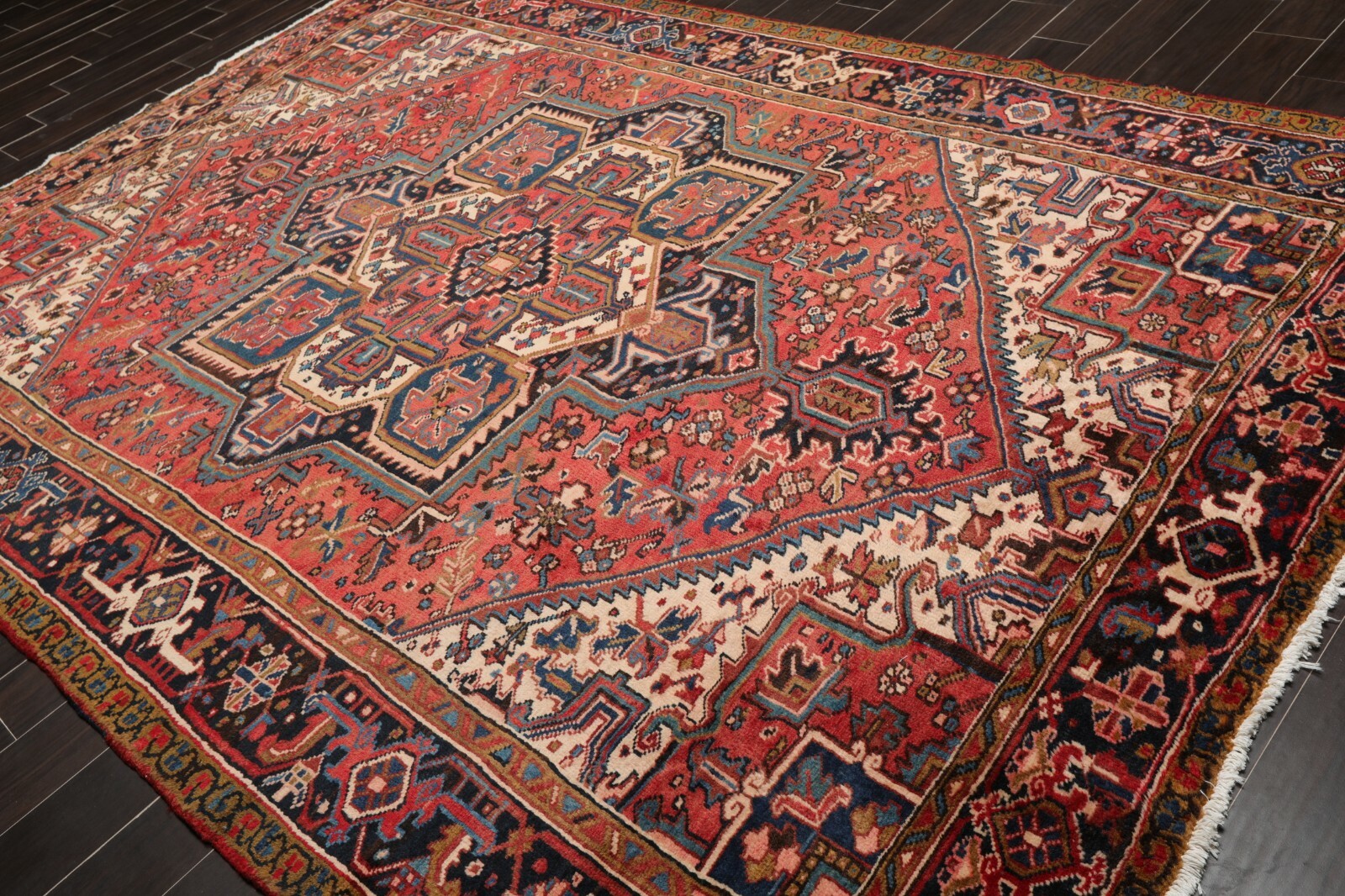 7’6″ x 11’1″ Early 20th century Antique Hand Knotted Wool Oriental Area Rug
