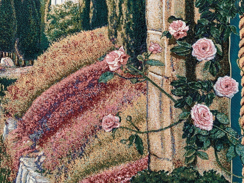 Vintage Pictorial French Tapestry Garden view Tapestry Home Decor Tapestry 5x6ft