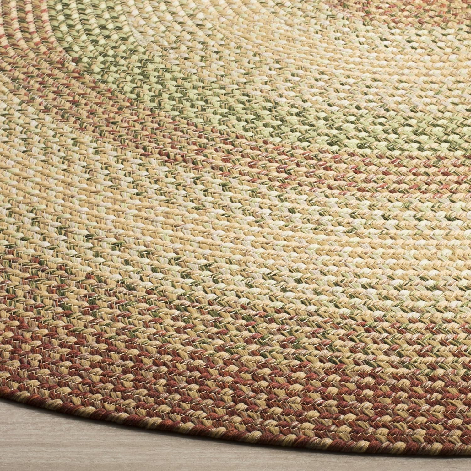 Outdoor Washable Braided Rug – 4′ x 6′ Oval, Rust & Multi, Handmade, Reversible