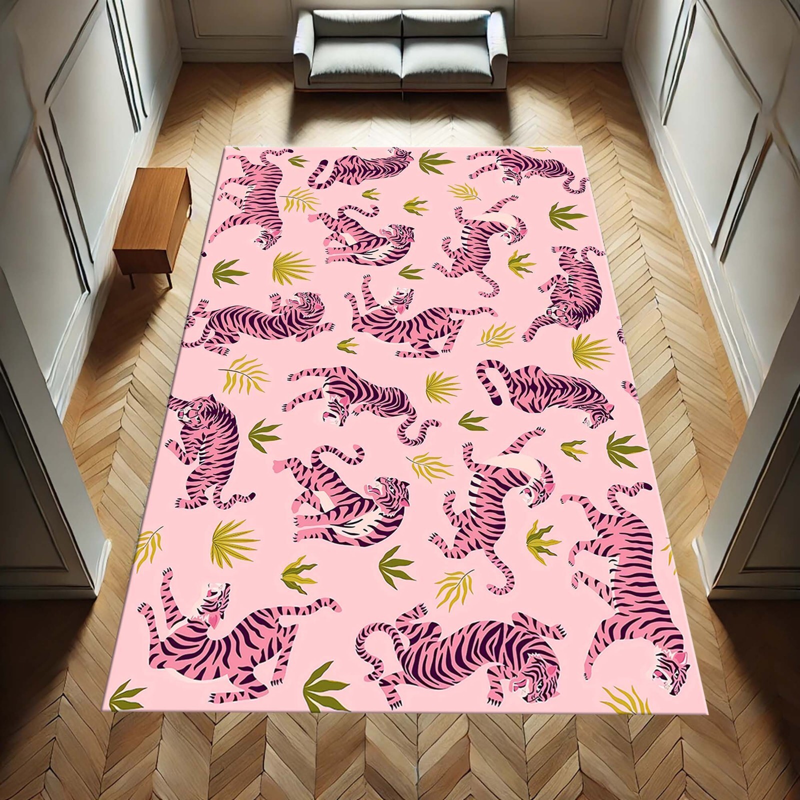 Pink Tiger, Animal Print, Nature Inspired, Home Decor Modern Style, Playful Pat
