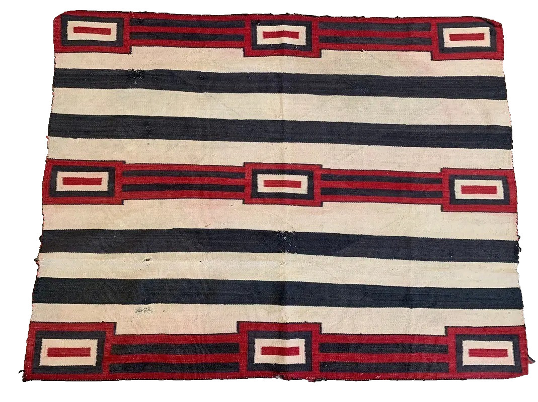 Navajo Chief’s Blanket Rug Southwestern 100% Wool Native American Rug 51″×62″ In