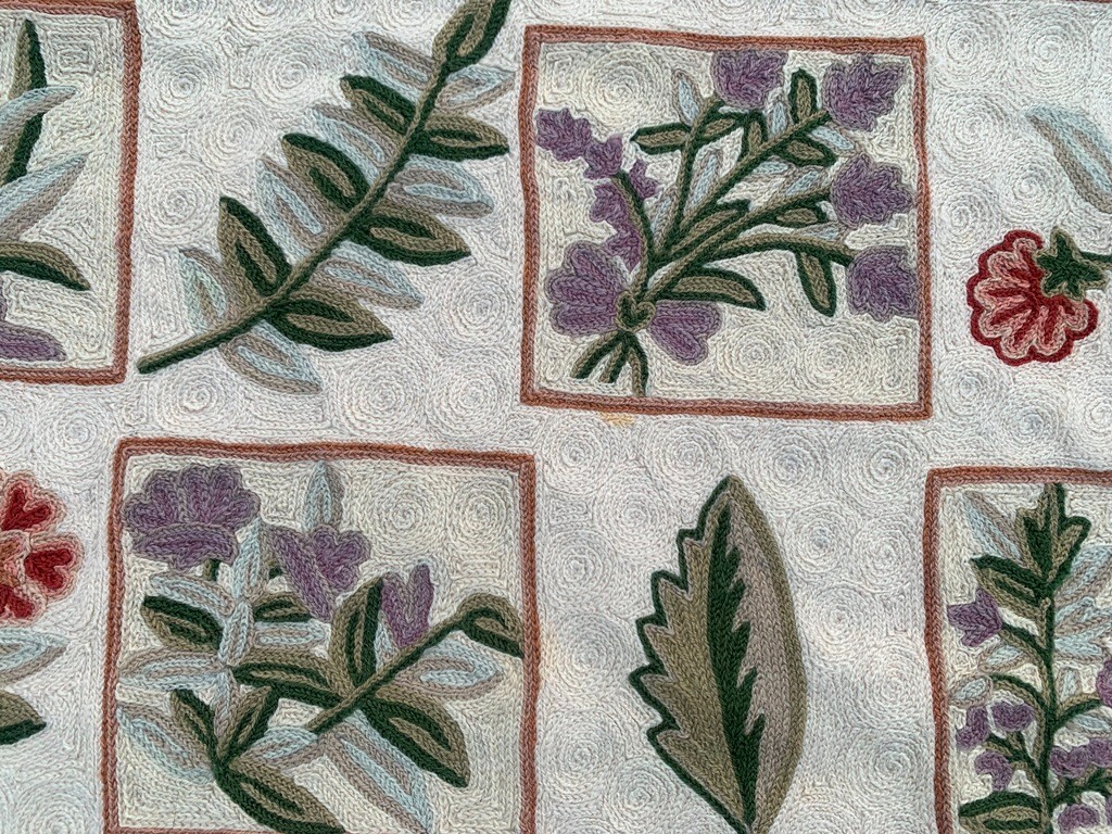 3×5 ft Vintage French Handmade Aubusson Rug Needle Point Floral Wool Kilim Rug