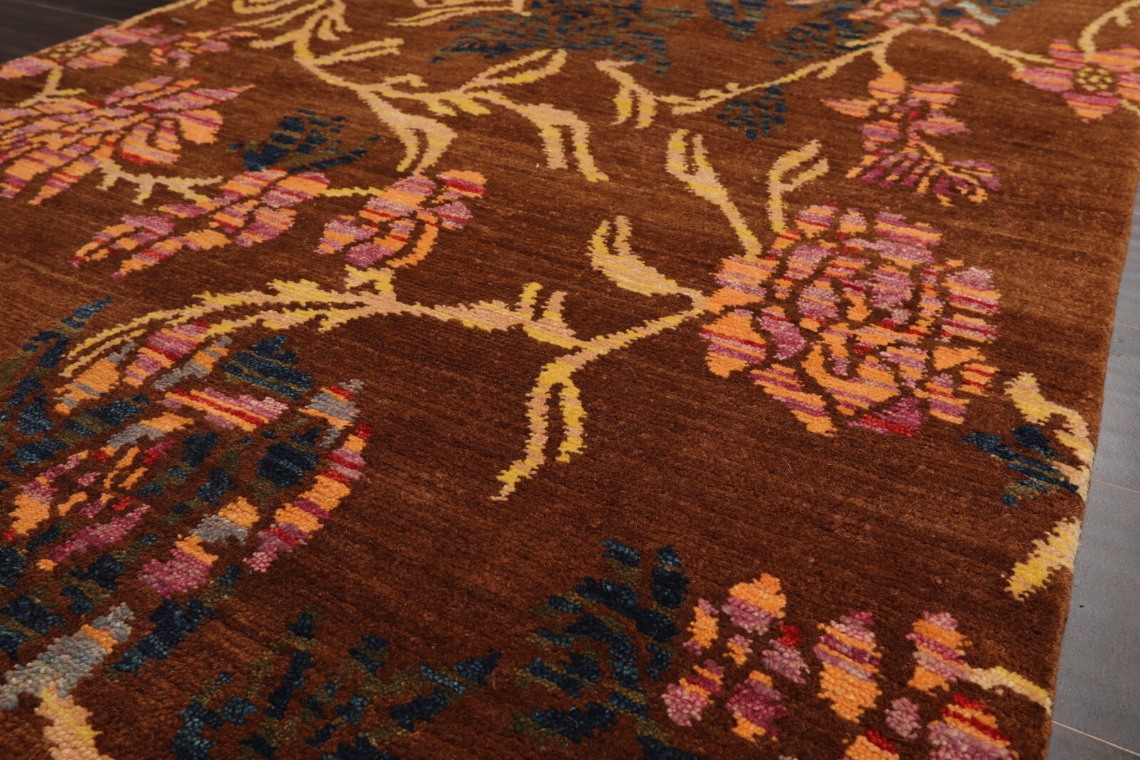 Michaelian & Kohlberg Hand Knotted 100% Wool Tibetan Area Rug Brown 3’1″ x 6’2″