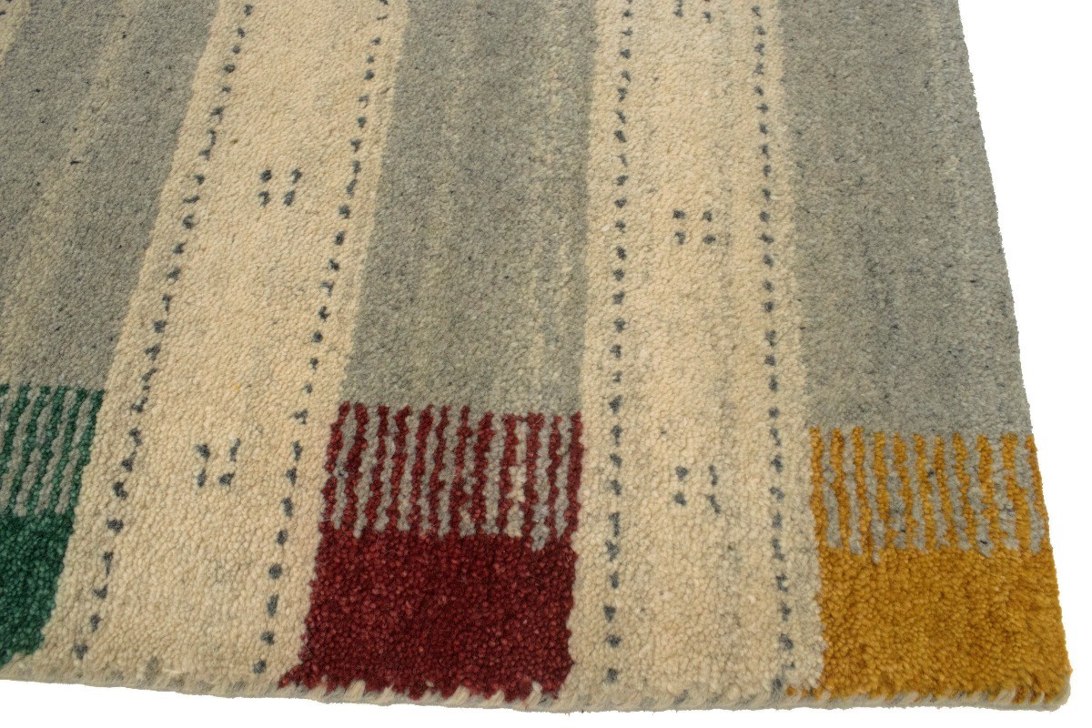 Handmade Multicolored Tribal Gabbeh Oriental Rug Striped Kids Room Carpet 5X7 ft