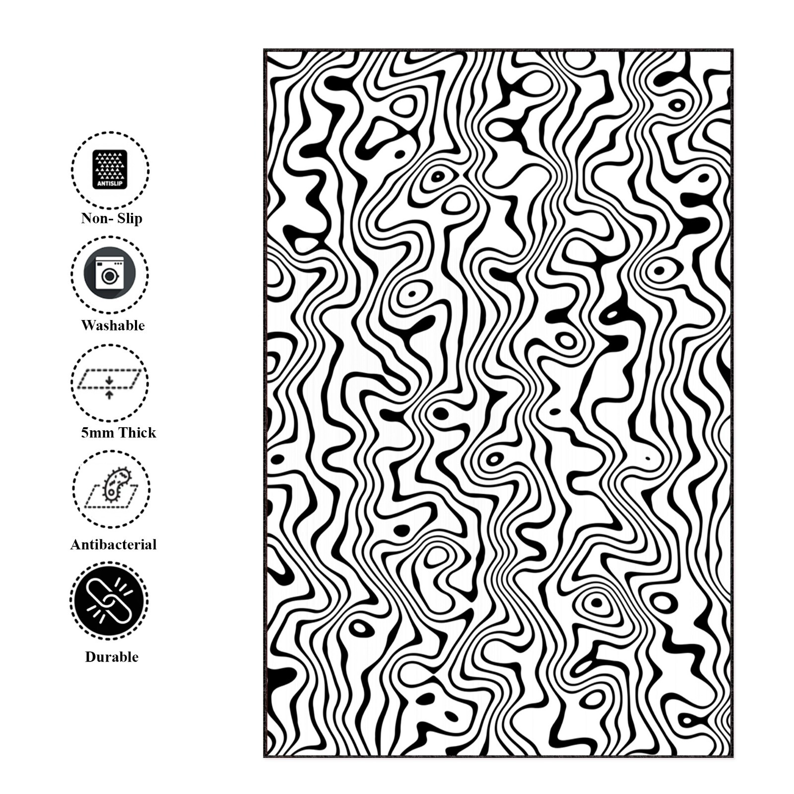 Distorted Ink Stripes, Floor Rug, Fashion Abstract Modern Carpets, Abstract Deco