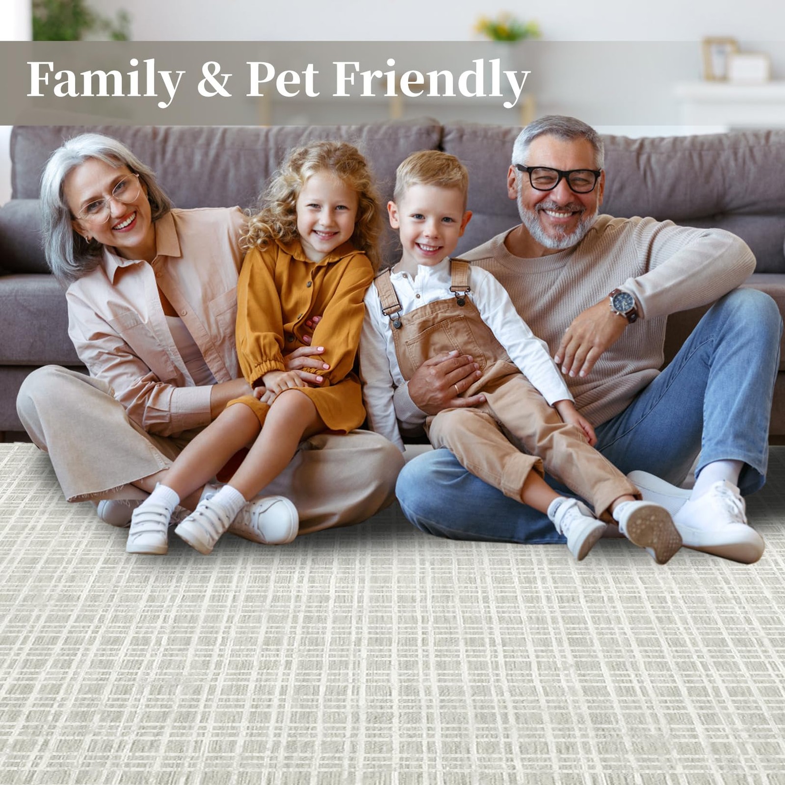 Luxloom Washable Area Rug 5X7 Rug For Living Room Modern Large Area Rug For