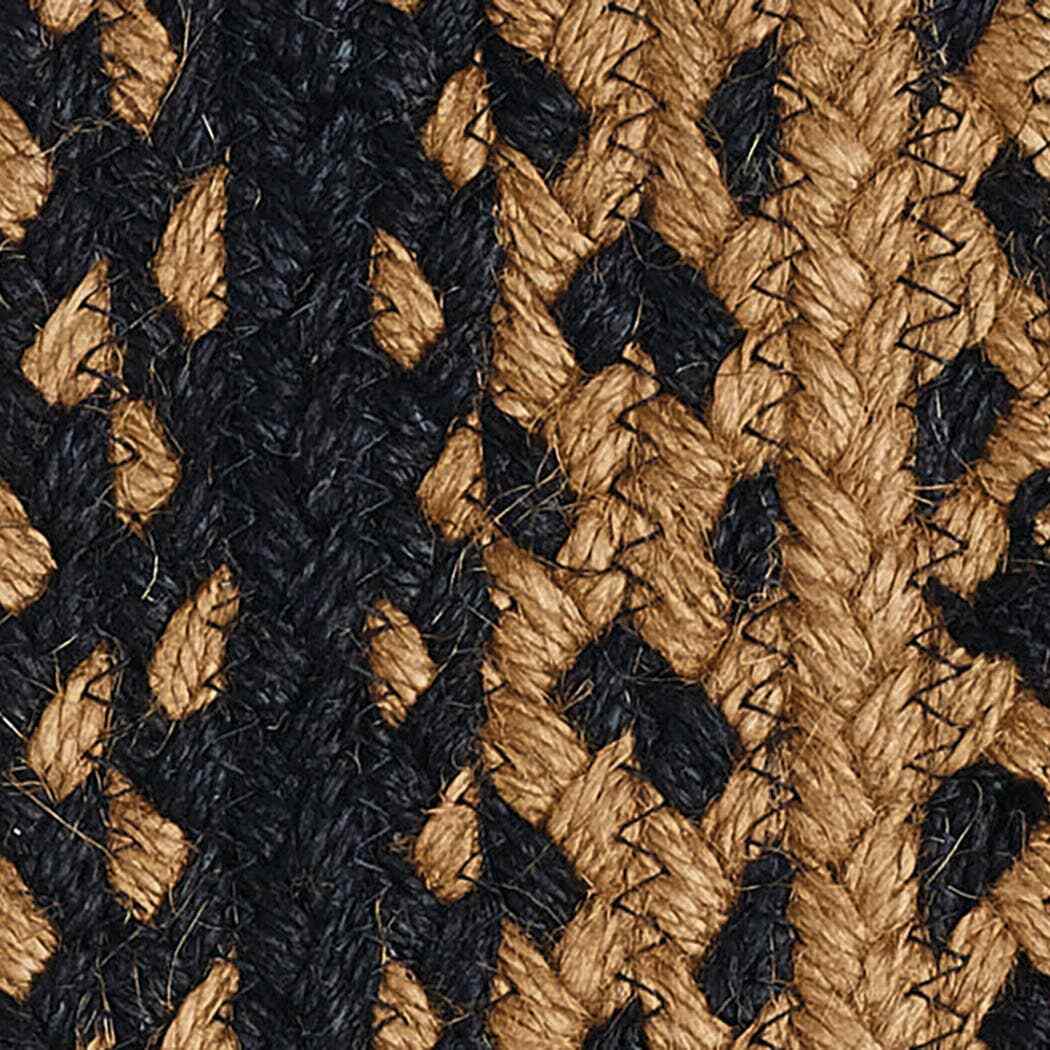 Ebony Braided Area Rug By IHF Rugs. Oval & Rectangle. Many Sizes. Black/Tan