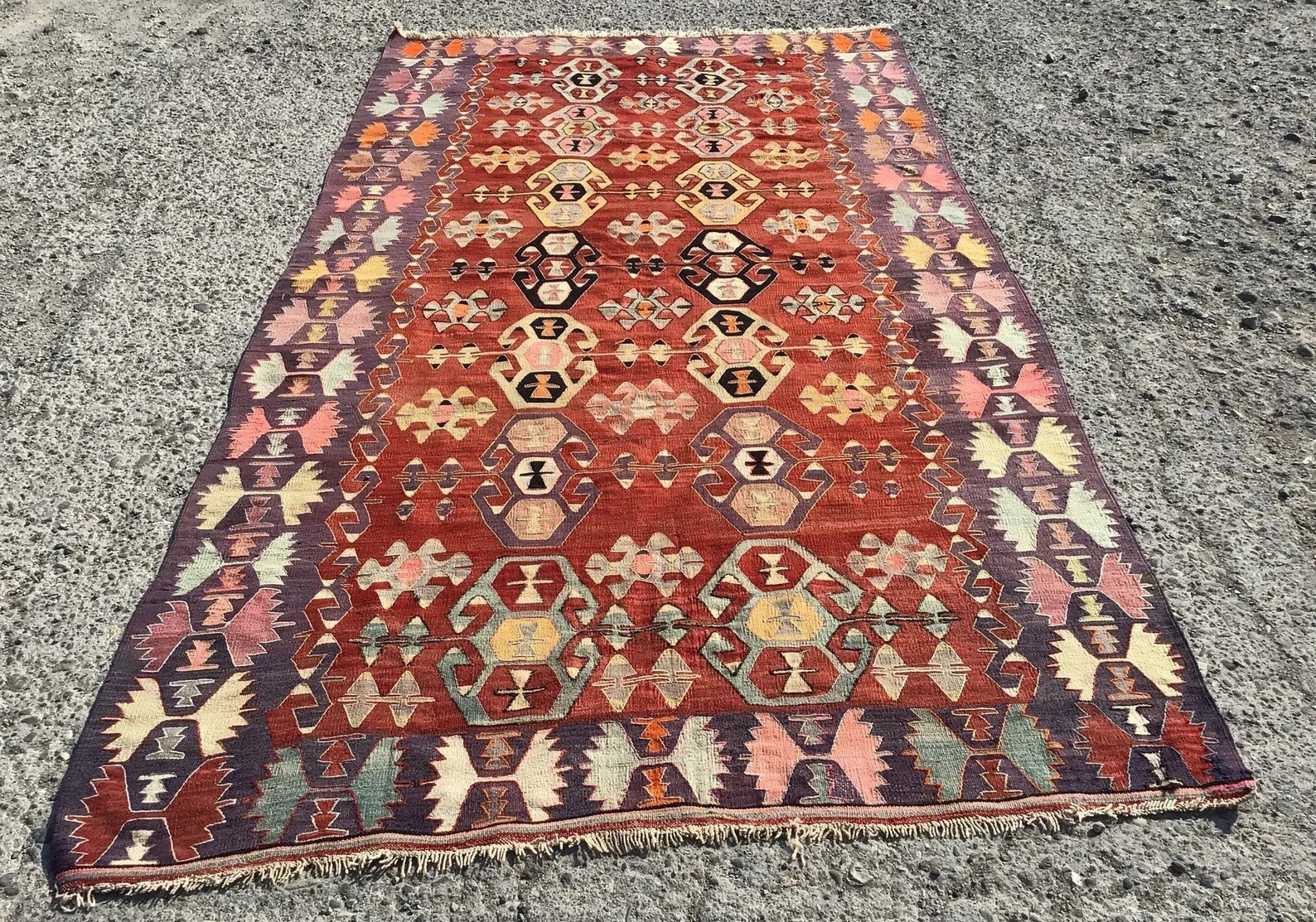 Bohemian 6×11 Ft Turkish kilim Rug runner – rugs for living room Bedroom Kitchen