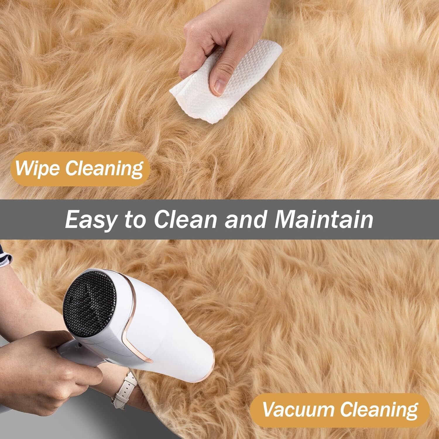 Faux Fur Rug – Faux Sheepskin Rug 2X3 Ft Irregular Shaped Carpet Fluffy Carpet F