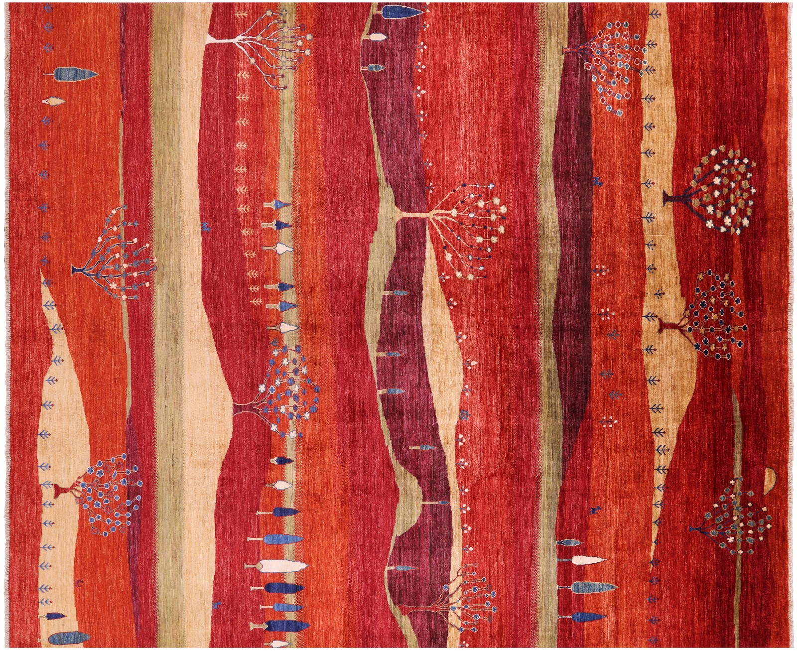 8′ 2″ X 9′ 10″ Handmade Tribal Gabbeh Rug – Q20693
