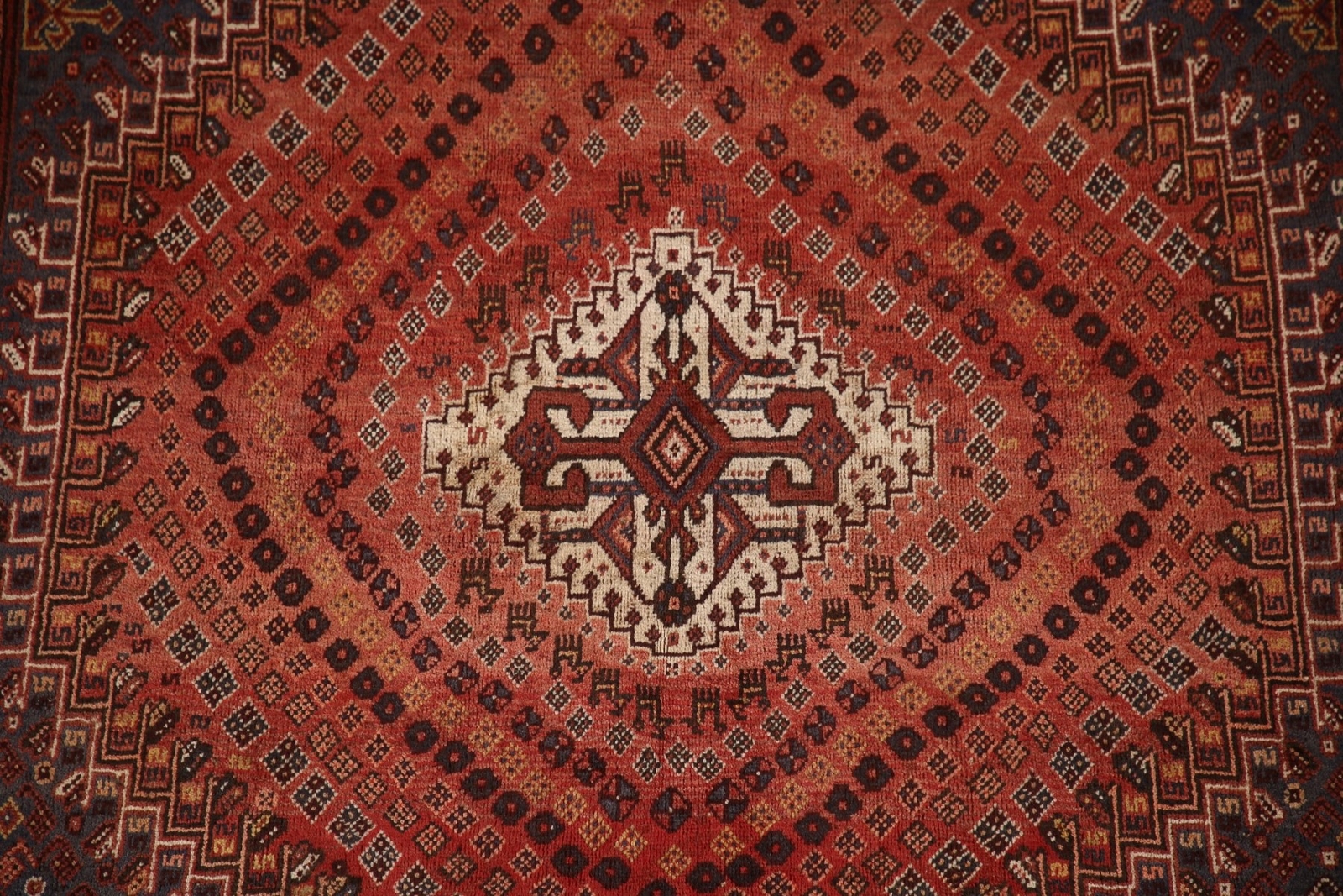 Vintage Geometric Kashkoli/ Abadeh Tribal Rug 5’x7′ Wool Hand-knotted Nomad Rug