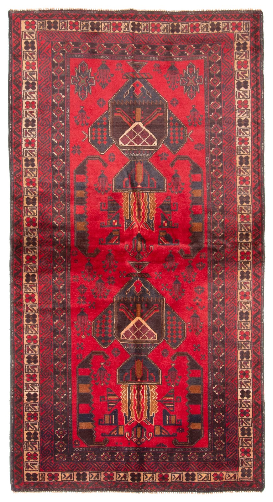 Vintage Hand-Knotted Area Rug 3’6″ x 6’9″ Traditional Oriental Wool Carpet