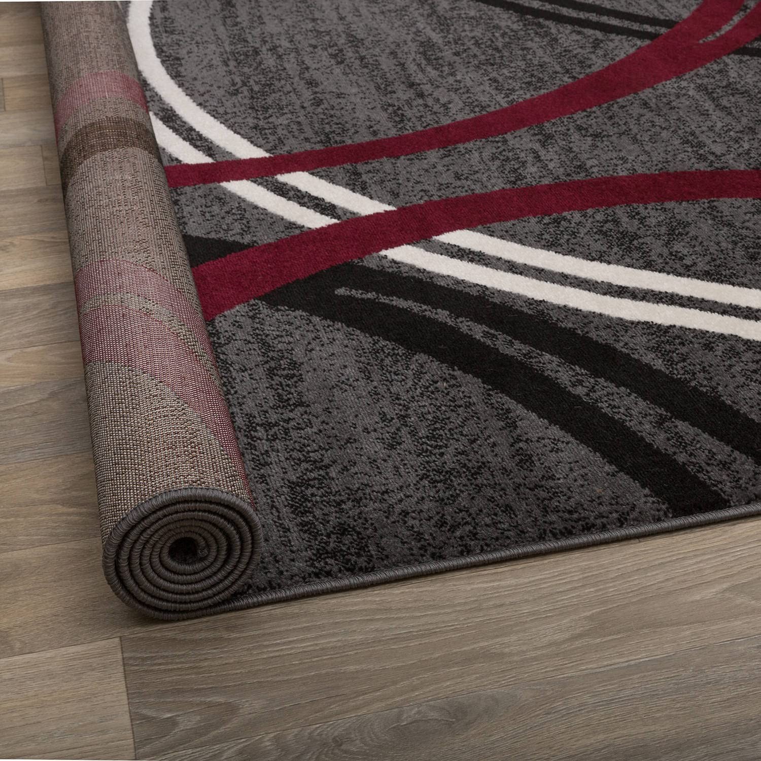 Modern Wavy Circles Design Non-Shedding Runner Rug, Carpet for Hallway or Kit…
