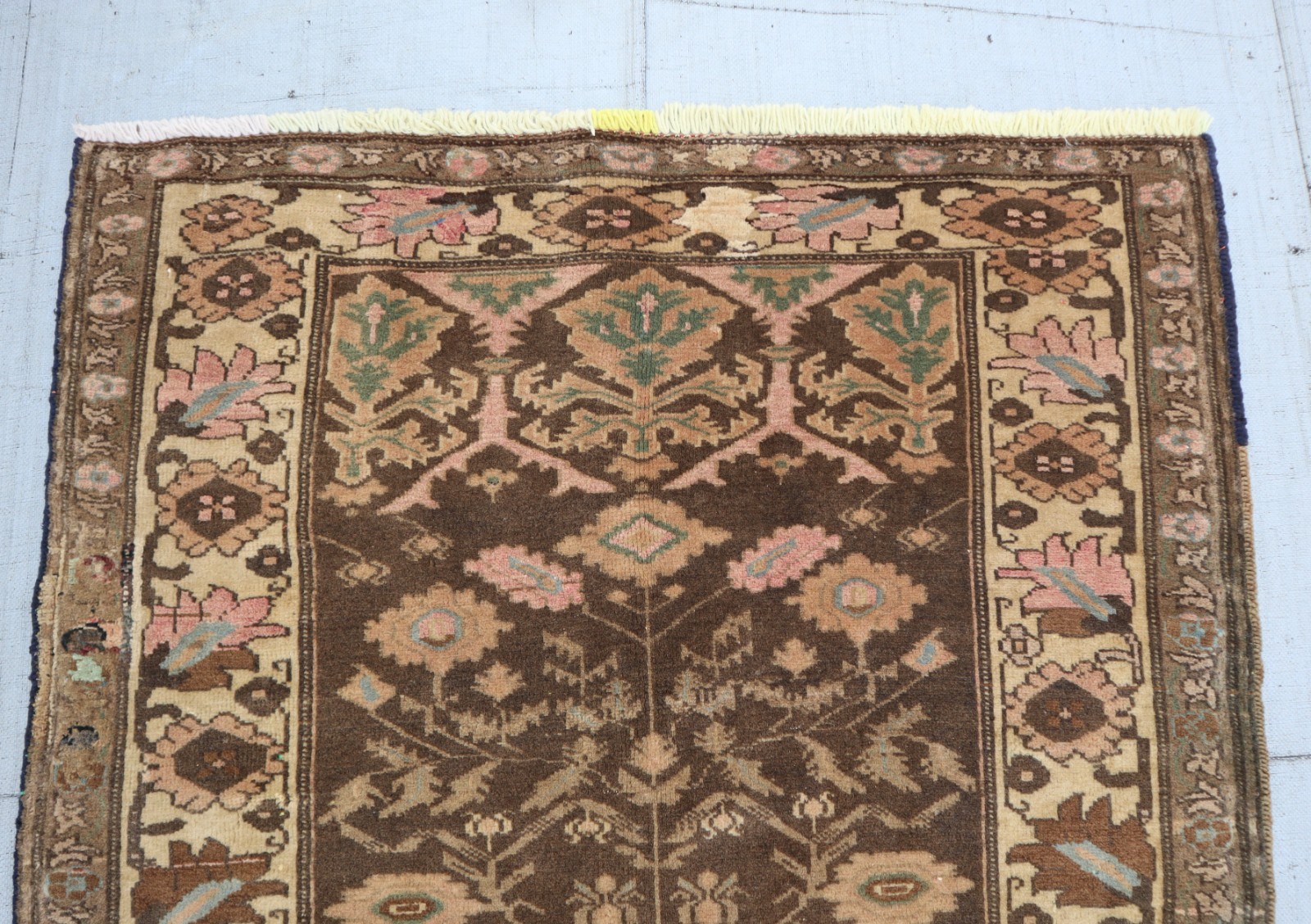Antique Caucasian Rug 3’2×4’5 ft- Afghan Handmade Terracotta Muted Rug- Kids Rug