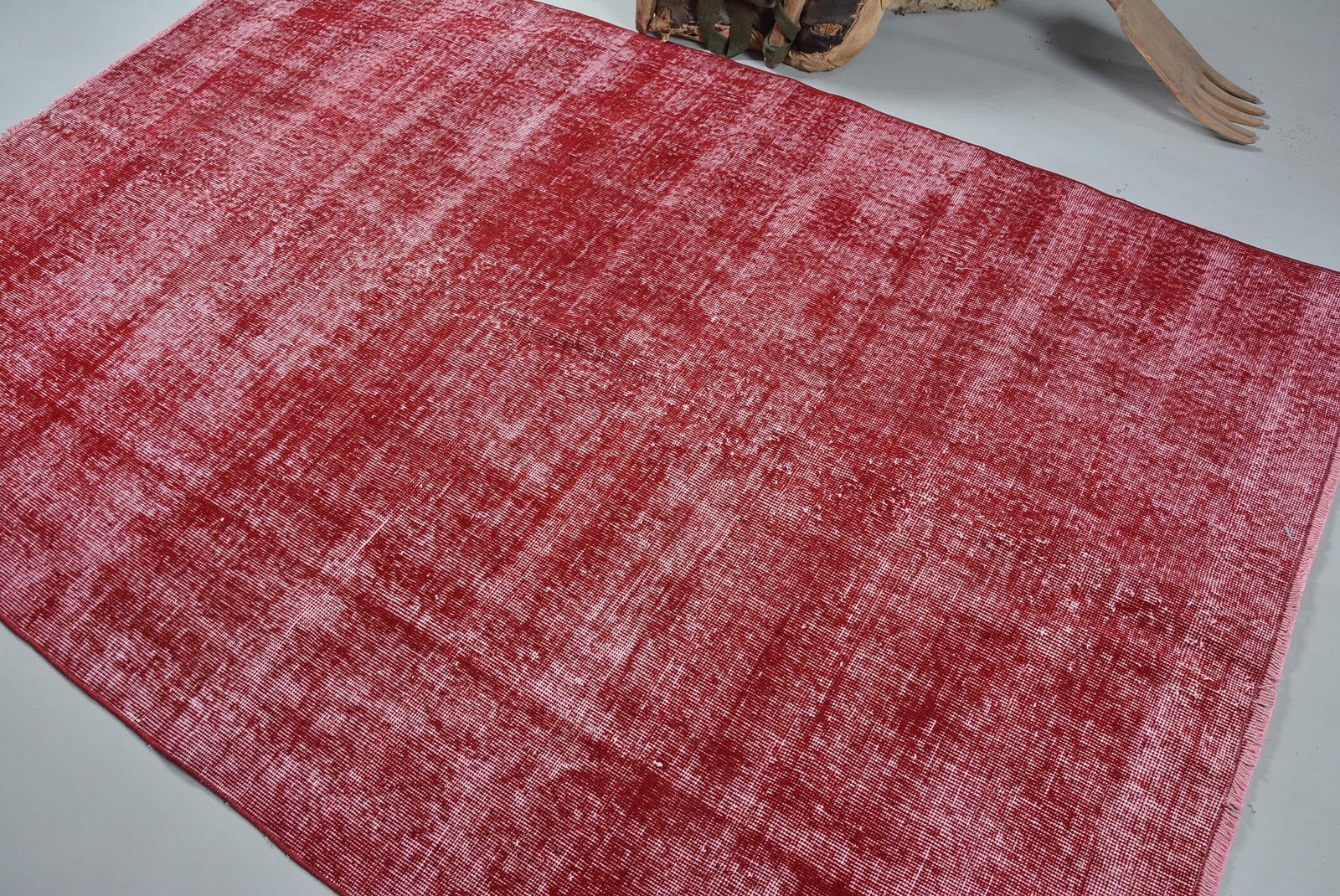 Vintage Turkish Rug 5,2×8 ft, Red Check Rug