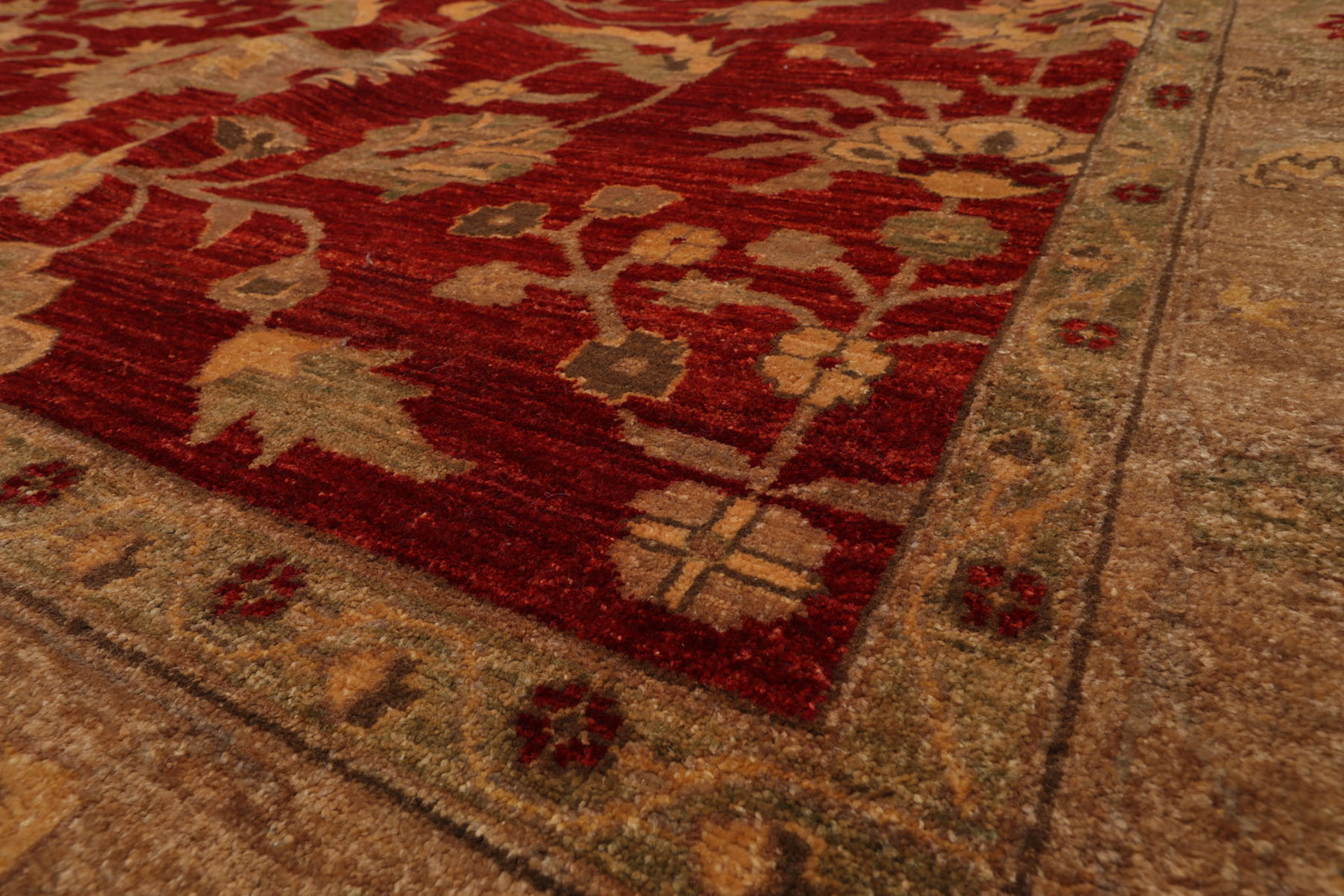 LoomBloom 12’x15’9″ Red Hand-Knotted Peshawar Mahal 200 KPSI Wool Rug