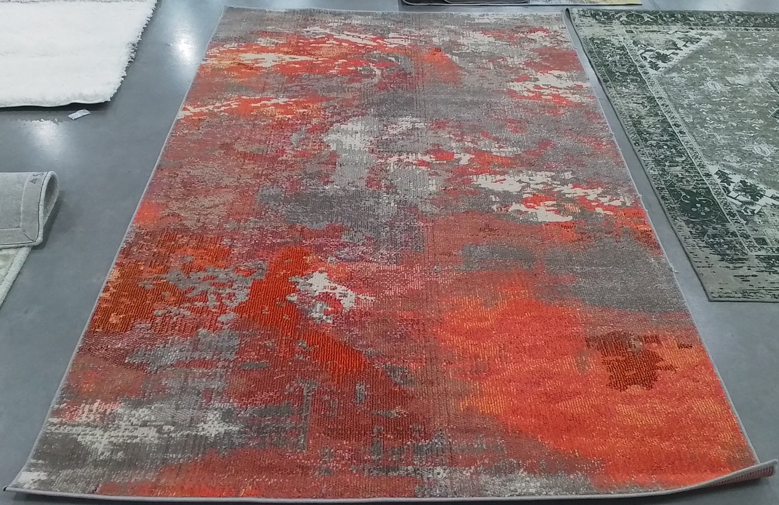 GREY / ORANGE 5′-3″ x 7′-6″ Flaw in Rug, Reduced Price 1172794183 MAD440G-5