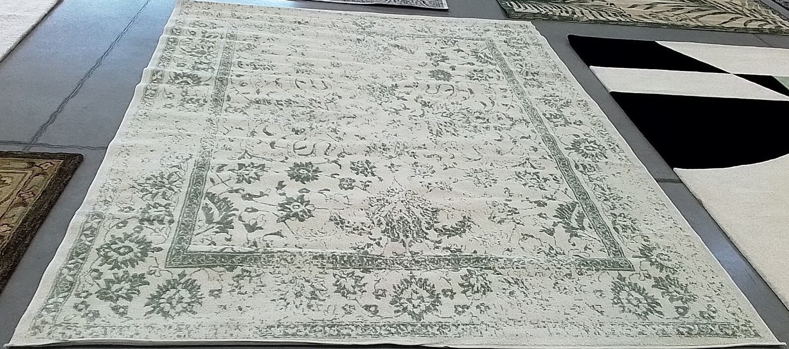 IVORY / SAGE 8′-0″ x 10′-0″ Back Stain Rug, Reduced Price 1172765207 ADR109V-8