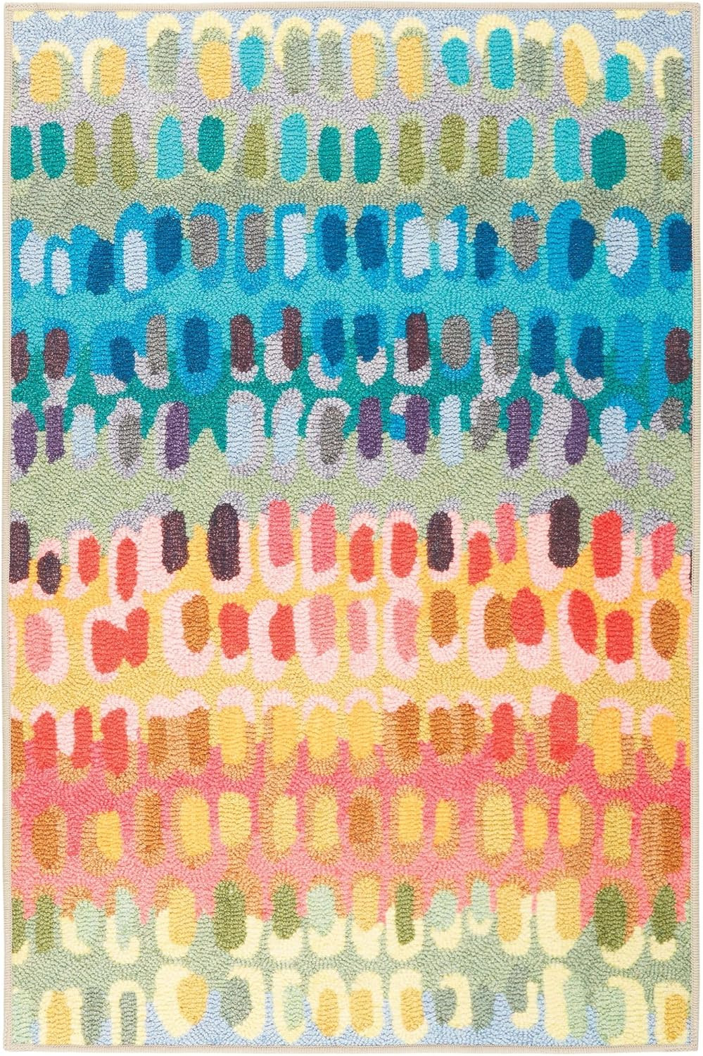 Geometric Multi-Color Area Rug, 2’6″ x 8′, Soft, Durable, Machine Washable