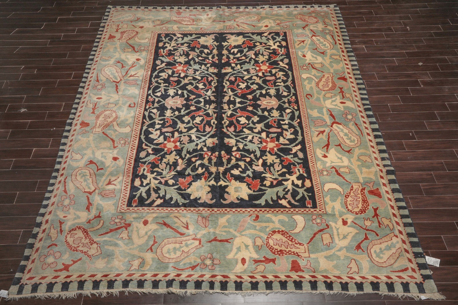 Authentic Turkish Oushak Hand Knotted Wool Oriental Area Rug Black 10’4″x14’9″