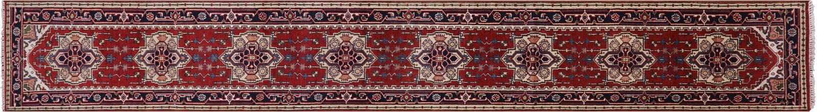 2′ 7″ X 19′ 10″ Hand Knotted Heriz Serapi Runner Wool Rug – H9283