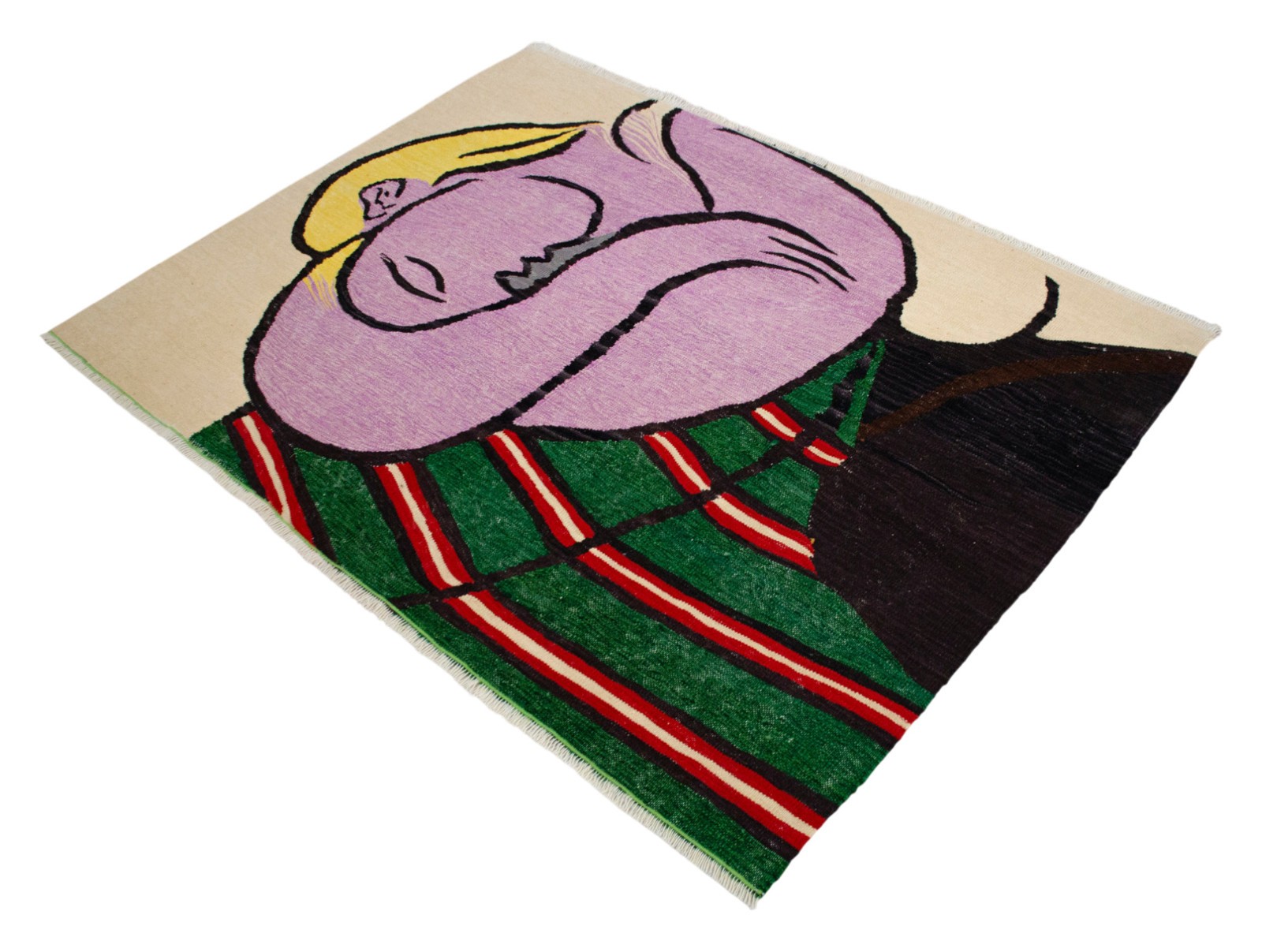 Picasso Art Inspired HandWoven Rug Kilim Floor Decor Area Rug NEW – 3′9″x5′