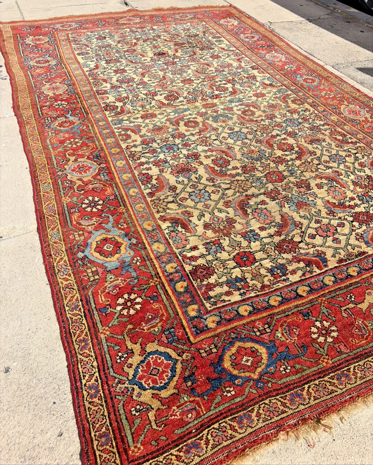 Auth: 19th C Bidjar Rug Kurdish Wool Collectors Mystical Art Beauty 4×7