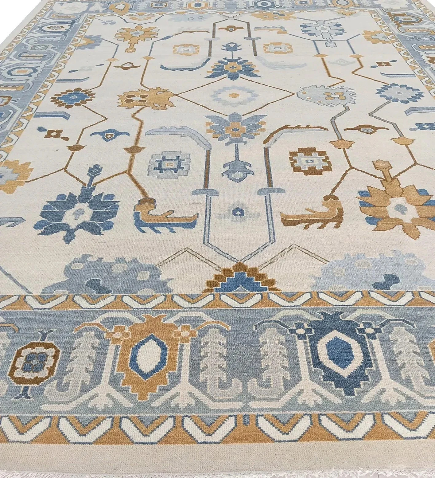 Muted White Oushak Rugs 4×6 5×7 6×9 8×10 9×12 10×14 12×15 Handmade Turkish Rugs