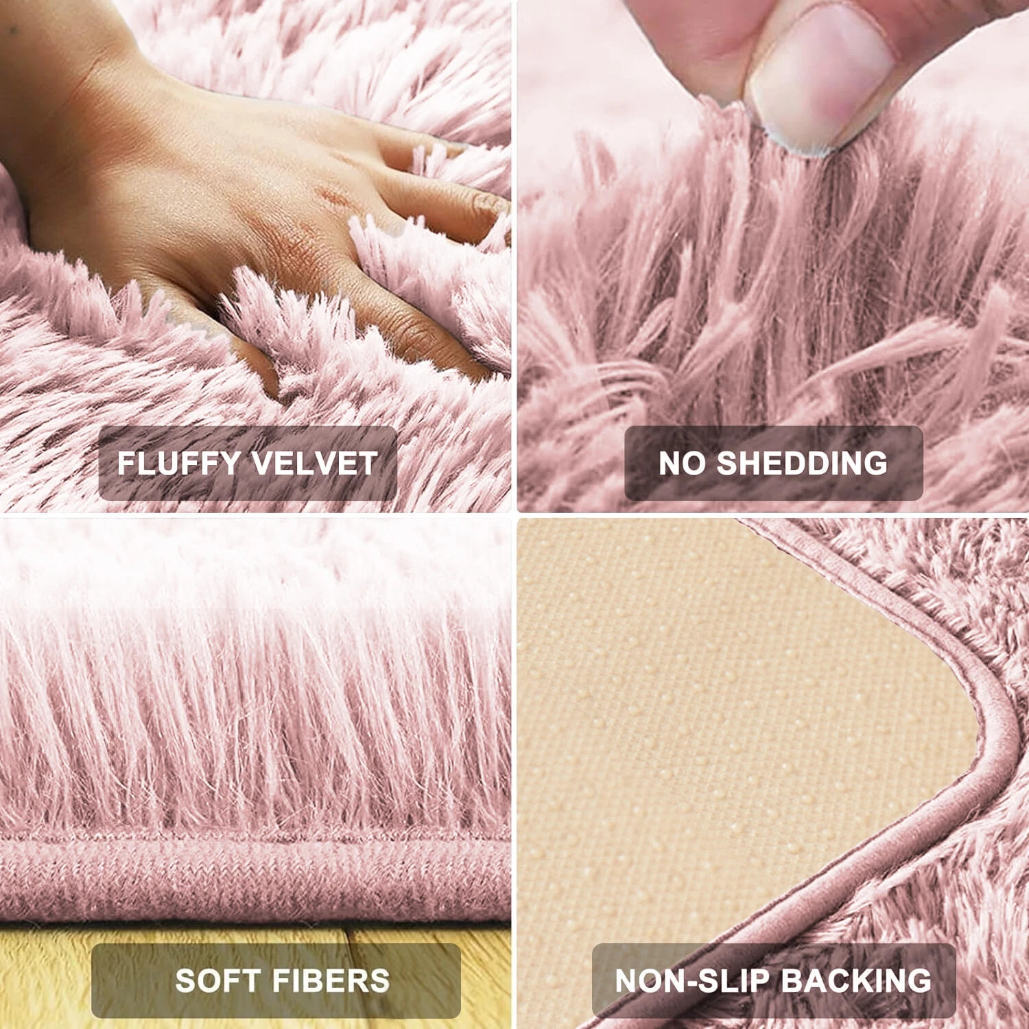 Shaggy Fluffy Area Rug Anti Skid Living Room Bedroom Carpet Ultra Soft Floor Mat