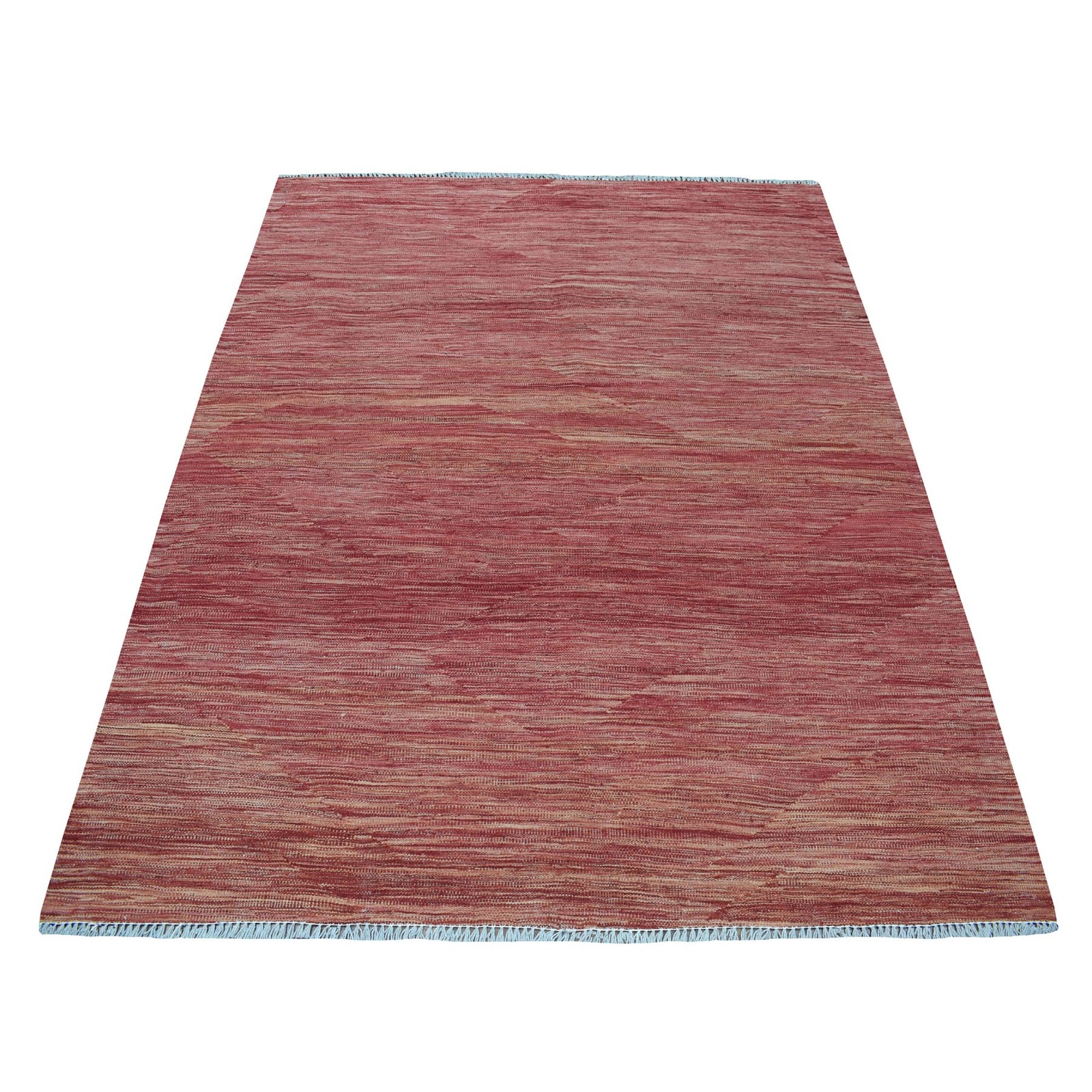 5’1″x6’7″ Sunset Shades Reversible Kilim Pure Wool HandWoven Oriental Rug R54223