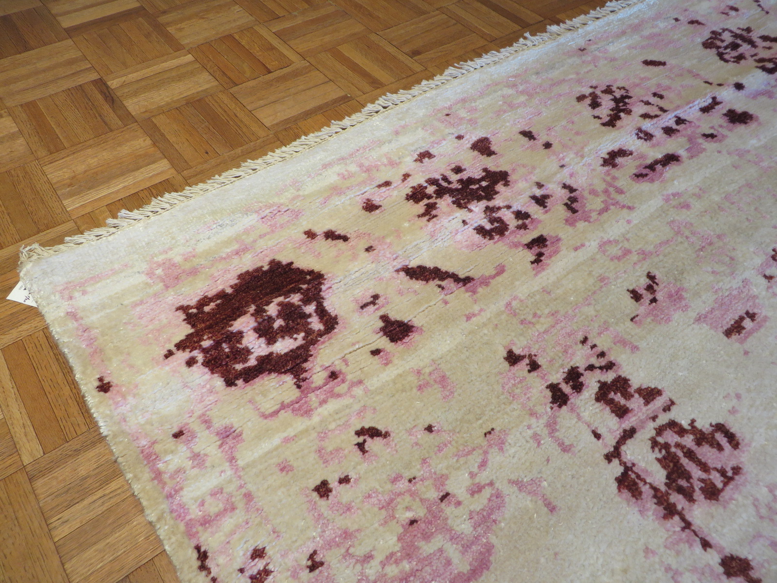 8 X 10 Hand Knotted Bamboo Silk Purple & Lavender Broken Oriental Rug G1620