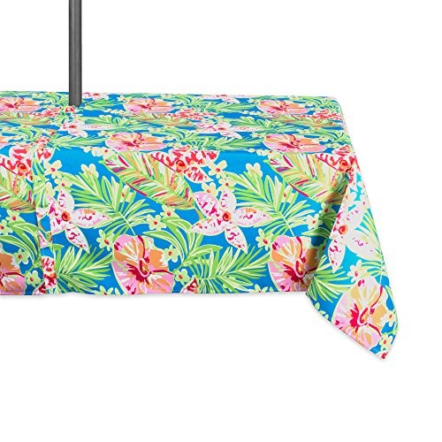 Summer Floral Outdoor Tabletop Collection, Stain Resistant 60 x 84 in w/Zipper