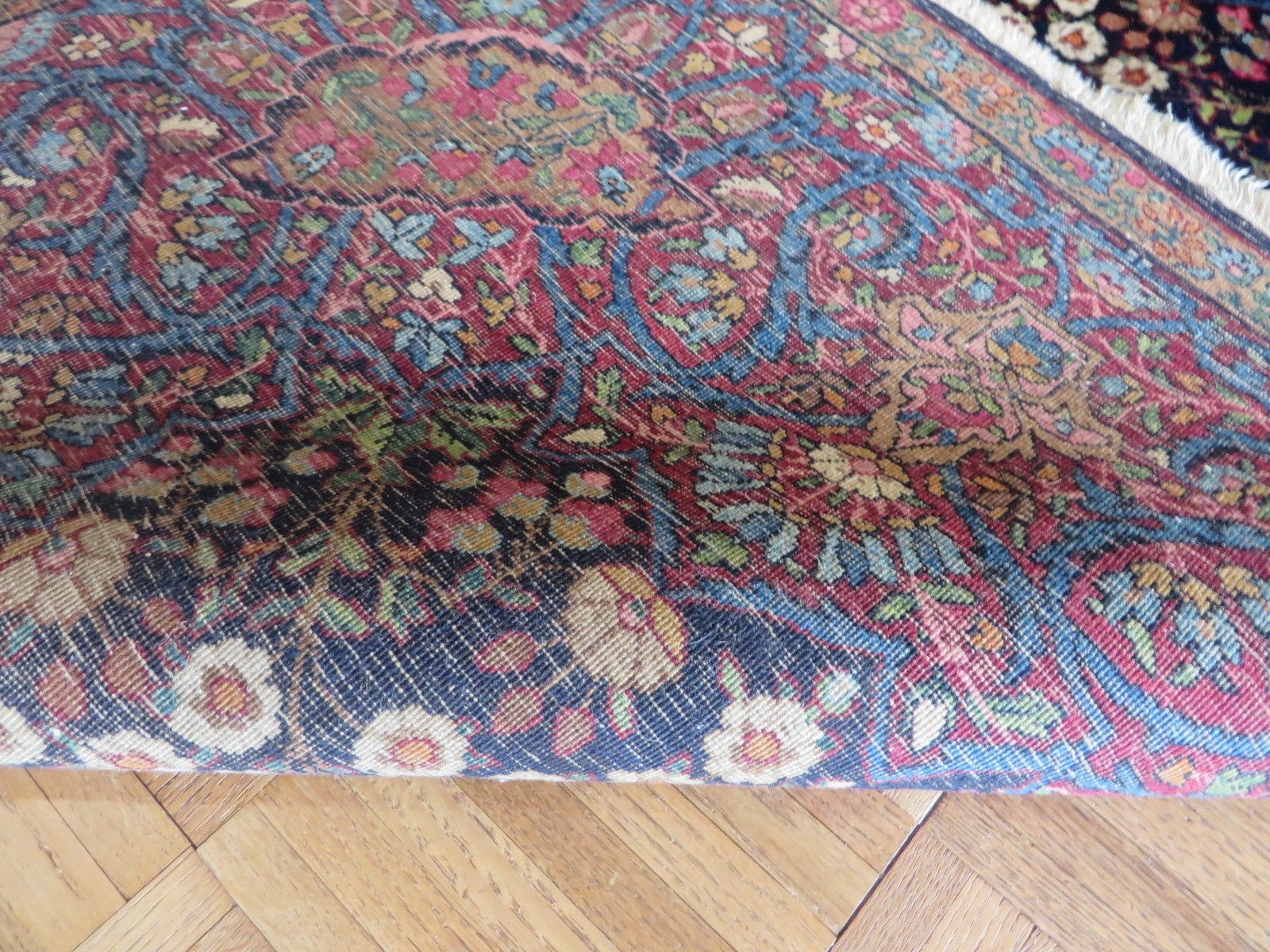 4’7 x 6’10 Hand Knotted Navy Blue Tree of Life Antique Oriental Rug G2798