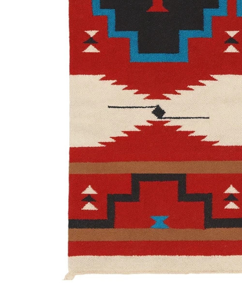4×6 Ft Red Navajo Wool Kilim Rug Native American style Southwest Aztec Area Rug
