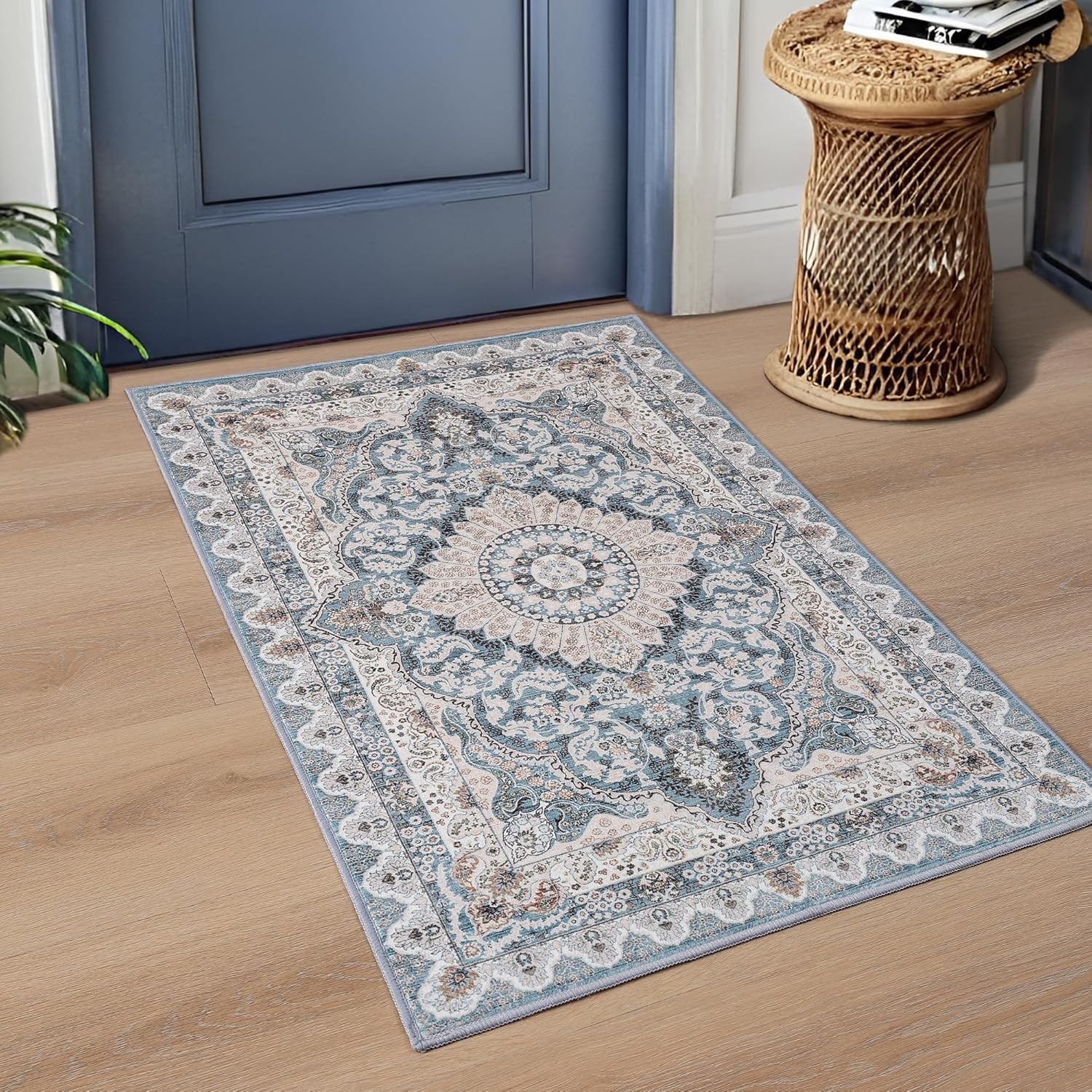 Small Rugs for Entryway 2×3 Feet, Non-Slip Doormat Indoor Entrance Vintage