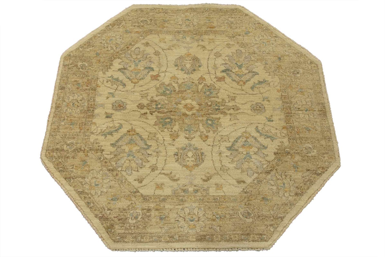 Ziegler Rug 4’1” x 4′ Beige Wool Traditional Hand-Knotted Oriental Carpet