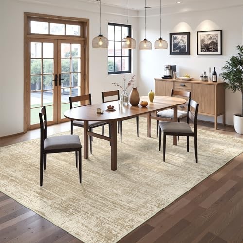 6×9 Rugs for Living Room – Abstract Washable Rug, Ultra-Thin 6×9 Area Rugs,