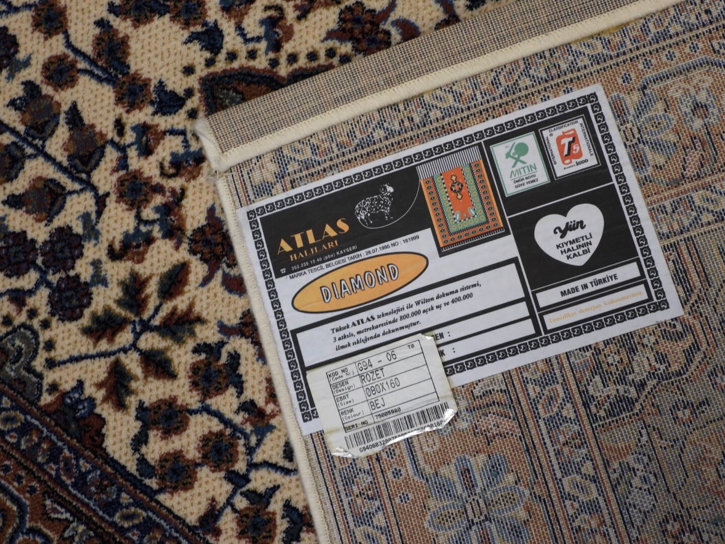 Medallion Design Wool Area Rug 80×160 Cm
