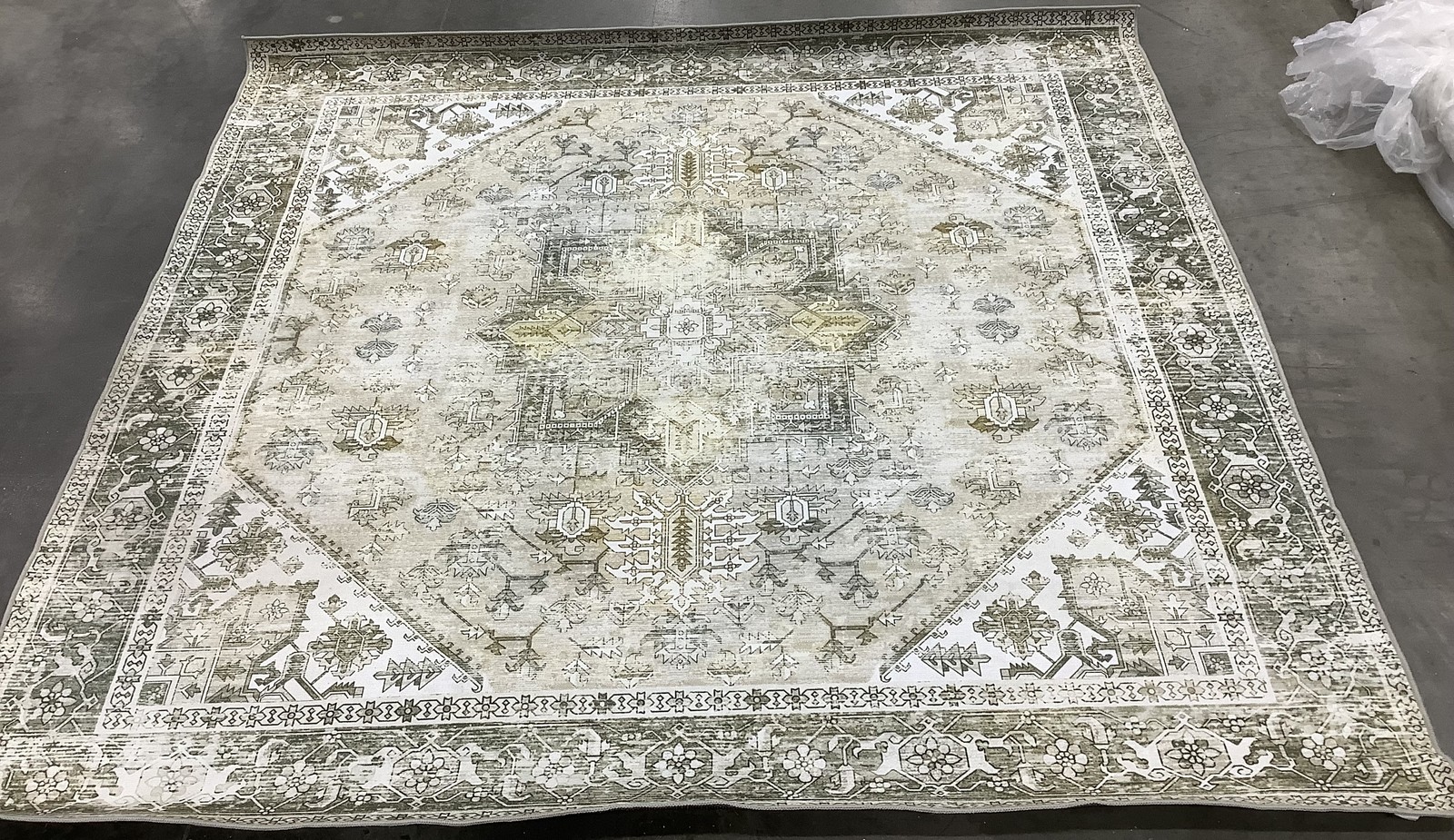 BEIGE / GREY 6′-0″ x 6′-0″ Flaw in Rug, Reduced Price 1172682169 TSN102B-6SQ
