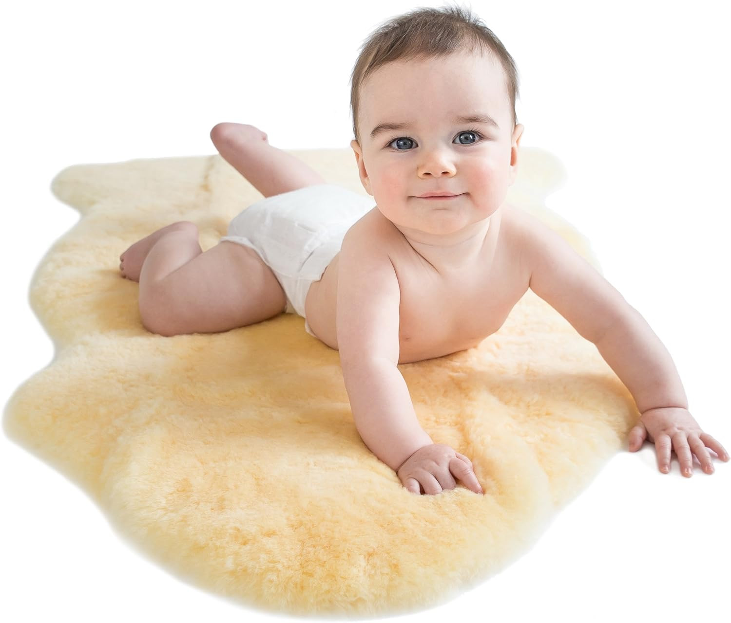Sheepskin Rug Fluffy Natural Australian Merino Wool Lambskin Baby Carpet Flax