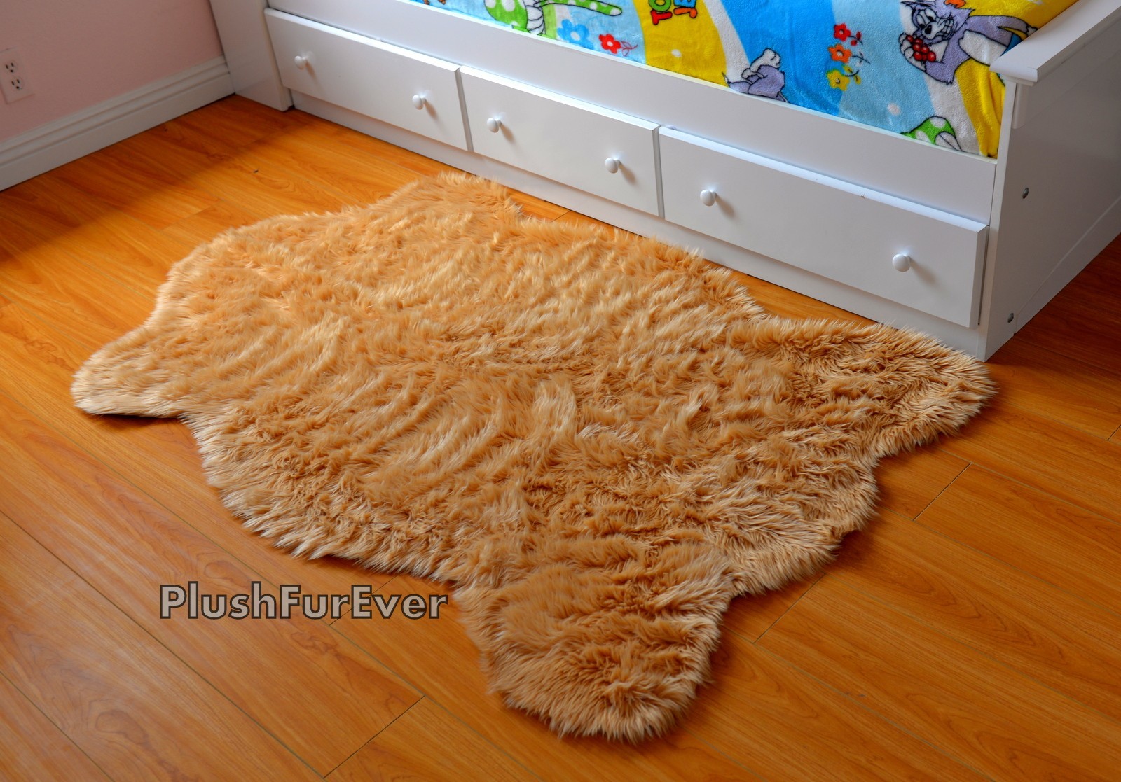 Beige Furry Area Rug 3′ x 5′ feet 3*5