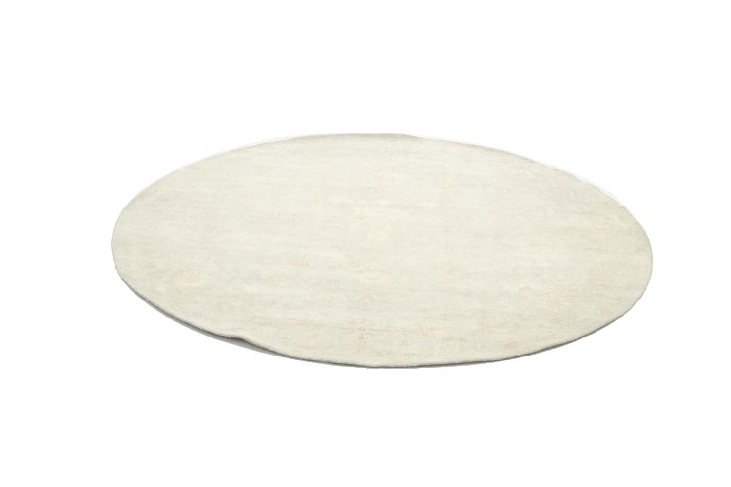 8×8 Muted Aqua Green Floral Handmade Oriental Round Rug Decor Carpet